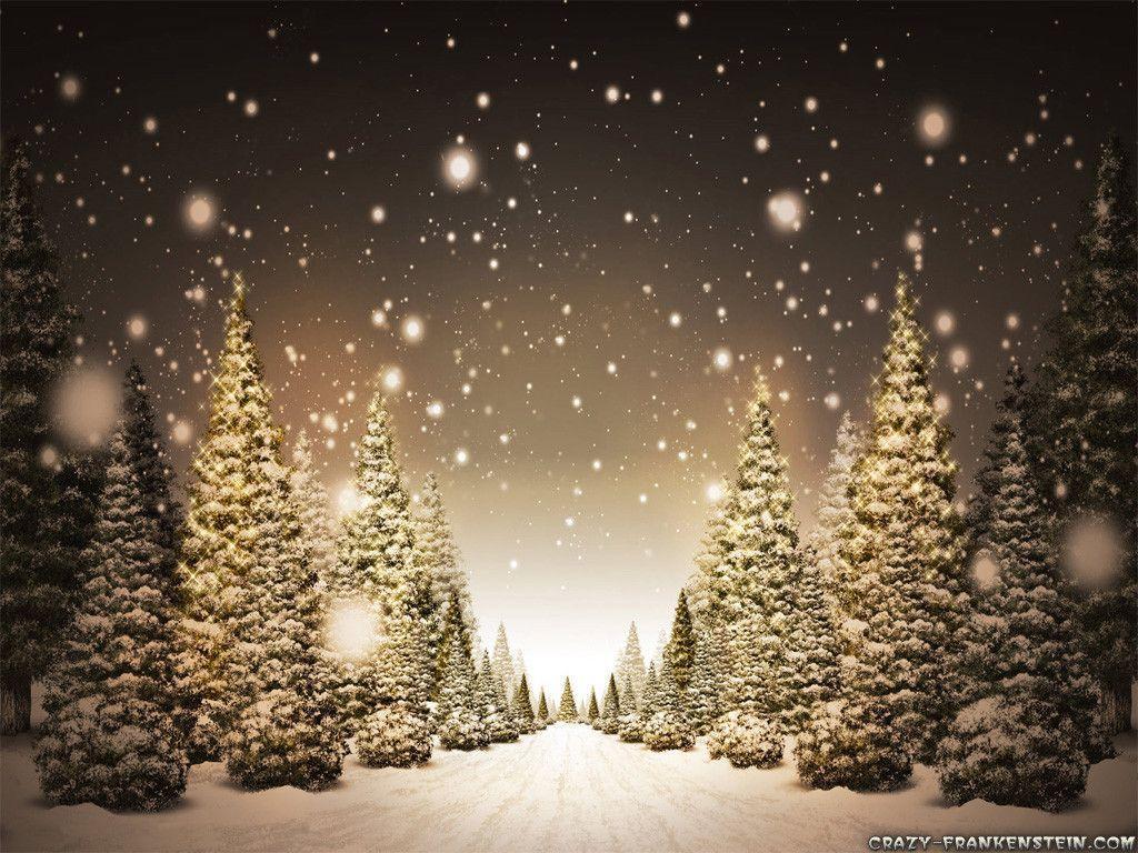 Christmas Snow Scene Wallpapers Wallpaper Cave