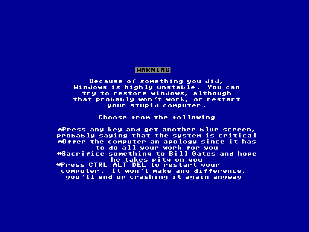 Blue Screen Of Death Windows 7 Screensaver The