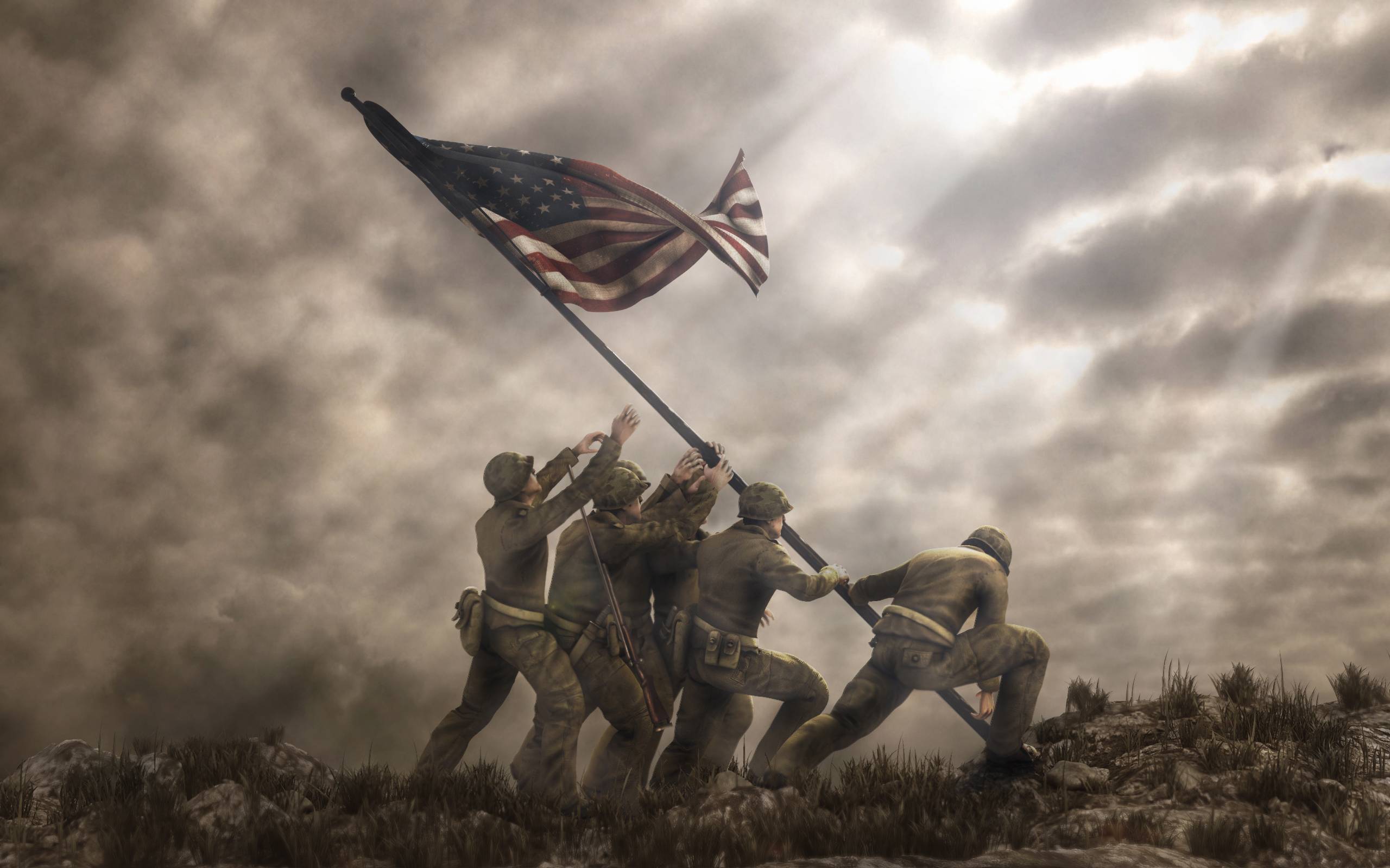 Iwo Jima Flag Raising Wallpapers Wallpaper Cave