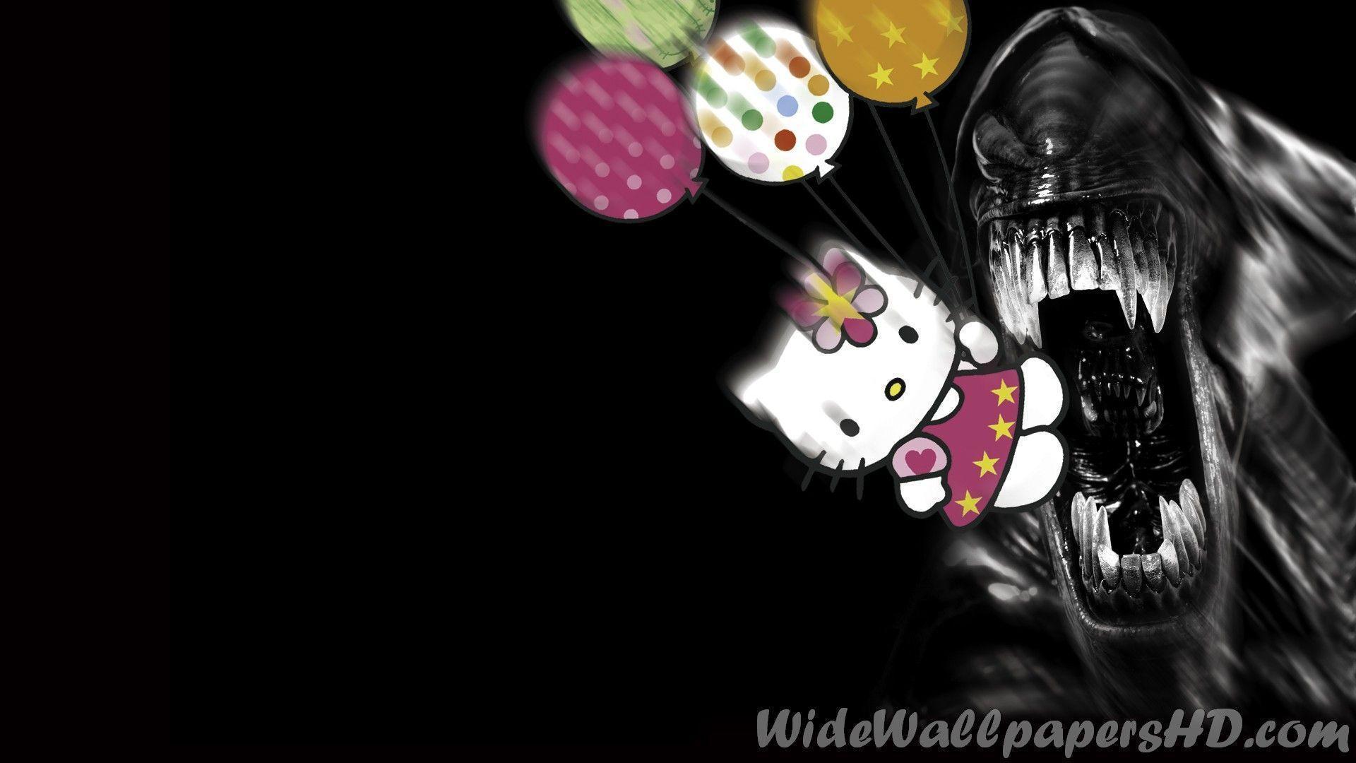 Black Hello Kitty Desktop Wallpaper