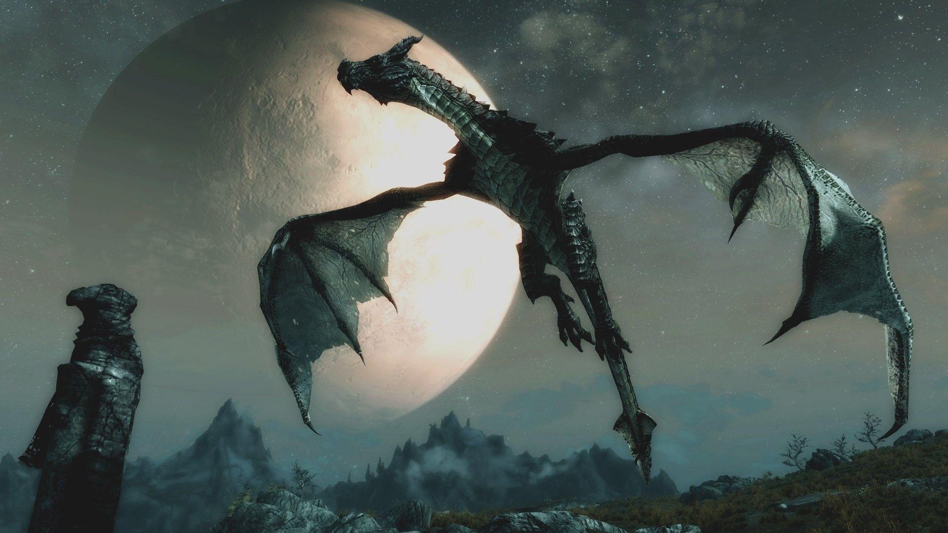 Skyrim Dragon Wallpapers Wallpaper Cave