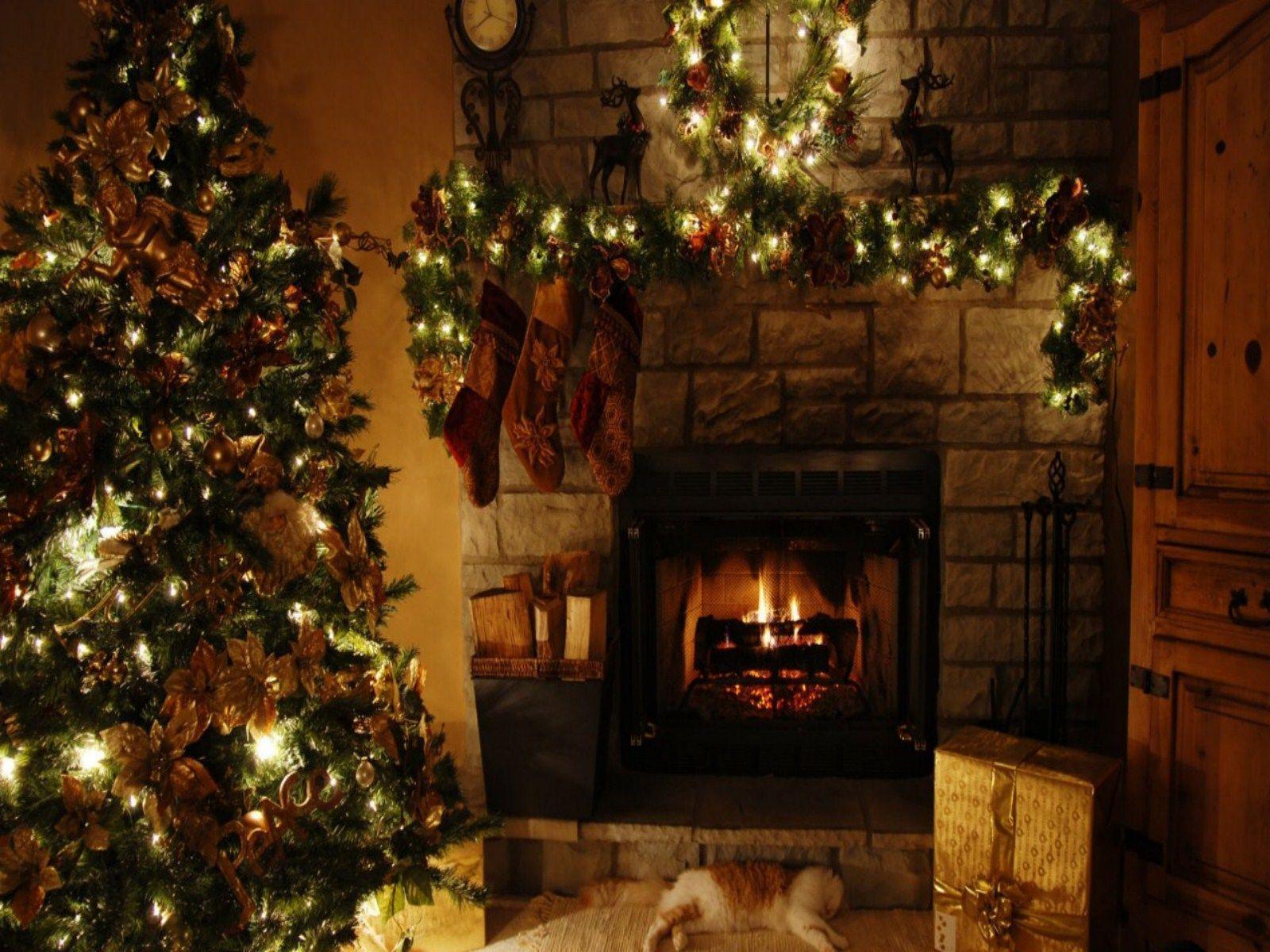 Free Christmas Fireplace Wallpapers Wallpaper Cave