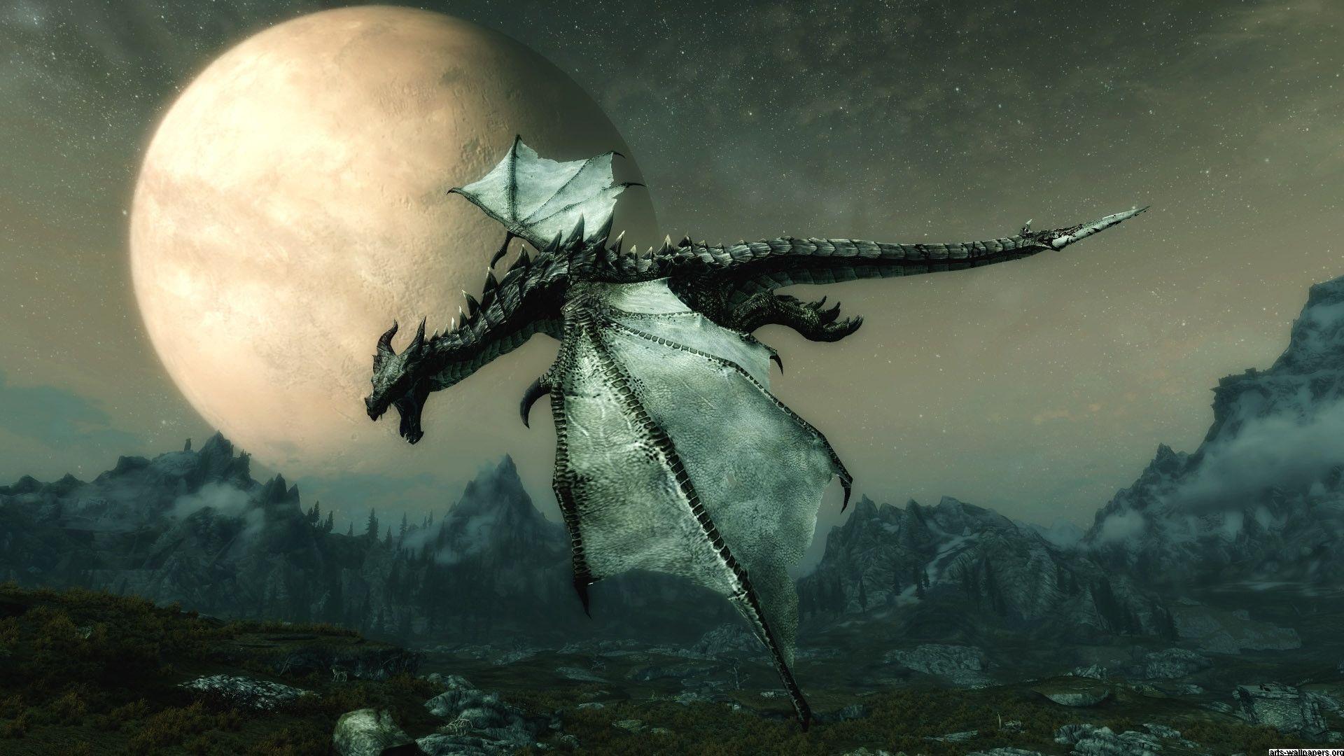 Skyrim Dragon Wallpapers Wallpaper Cave