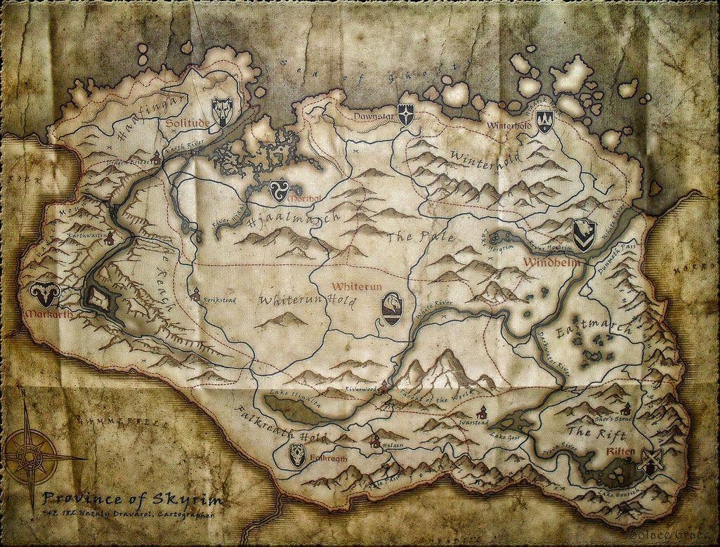Skyrim Map Wallpapers Wallpaper Cave