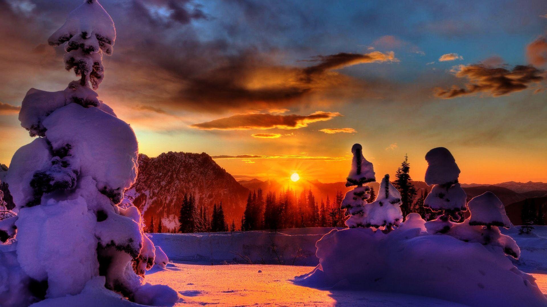 Winter Sunset Wallpapers Wallpaper Cave