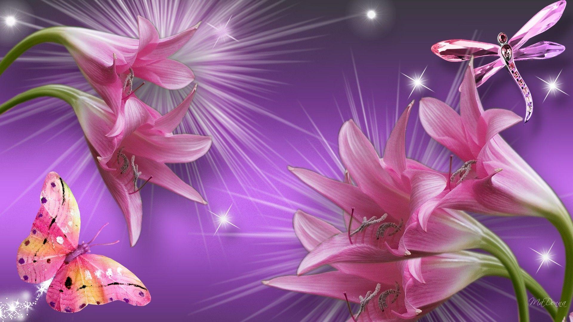 Pink And Purple Flower Backgrounds Wallpaper Cave