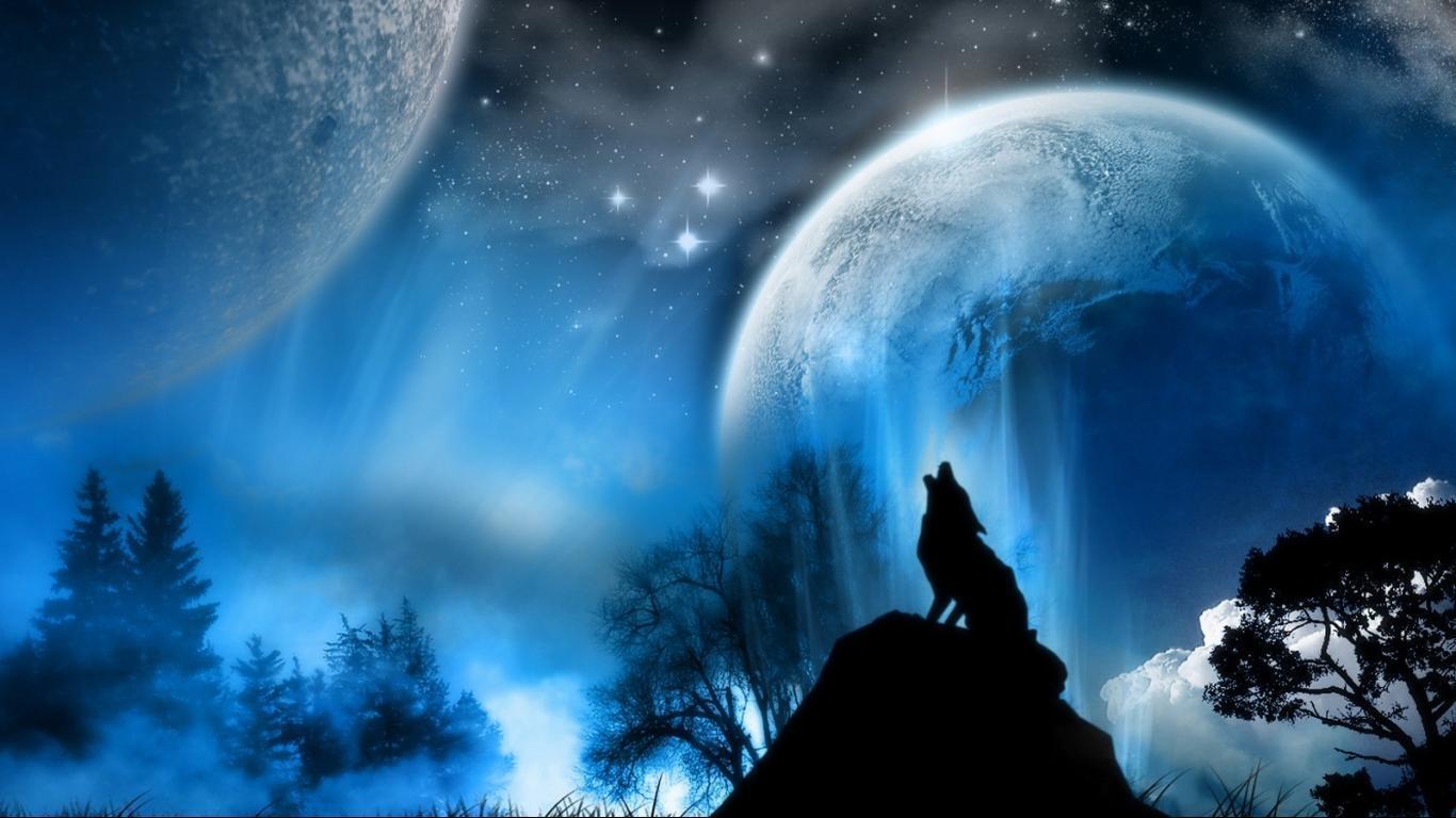 Wolf Howling At The Moon Wallpapers Wallpaper Cave