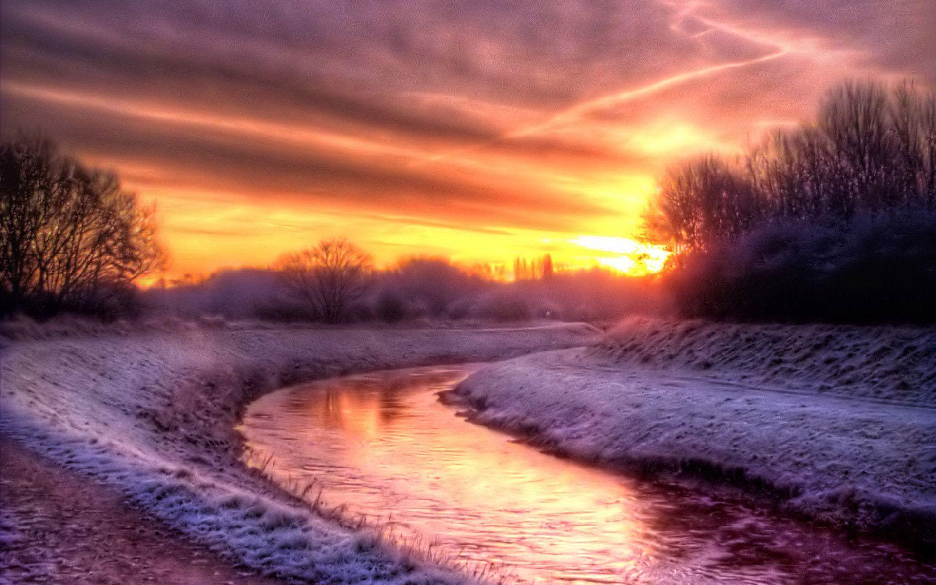 Winter Sunset Wallpapers Wallpaper Cave
