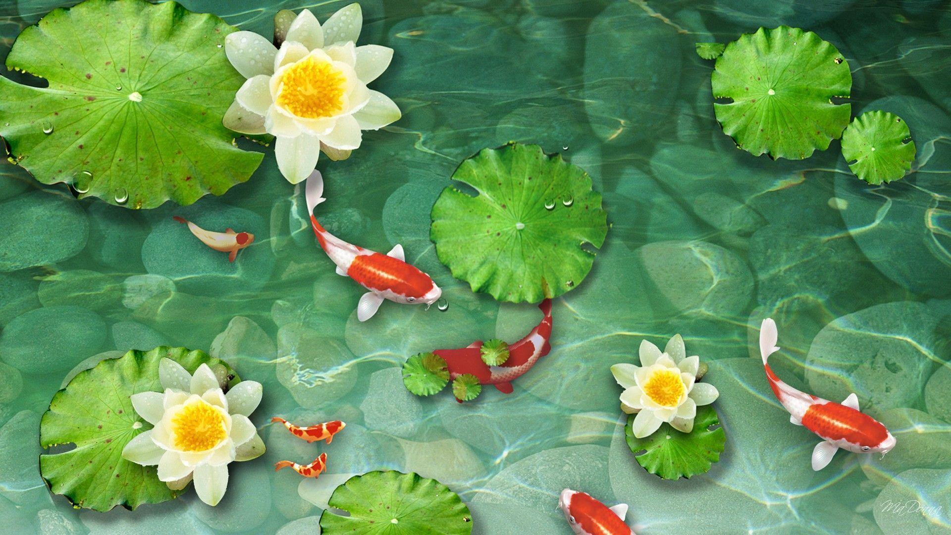 Koi Pond Wallpapers Wallpaper Cave