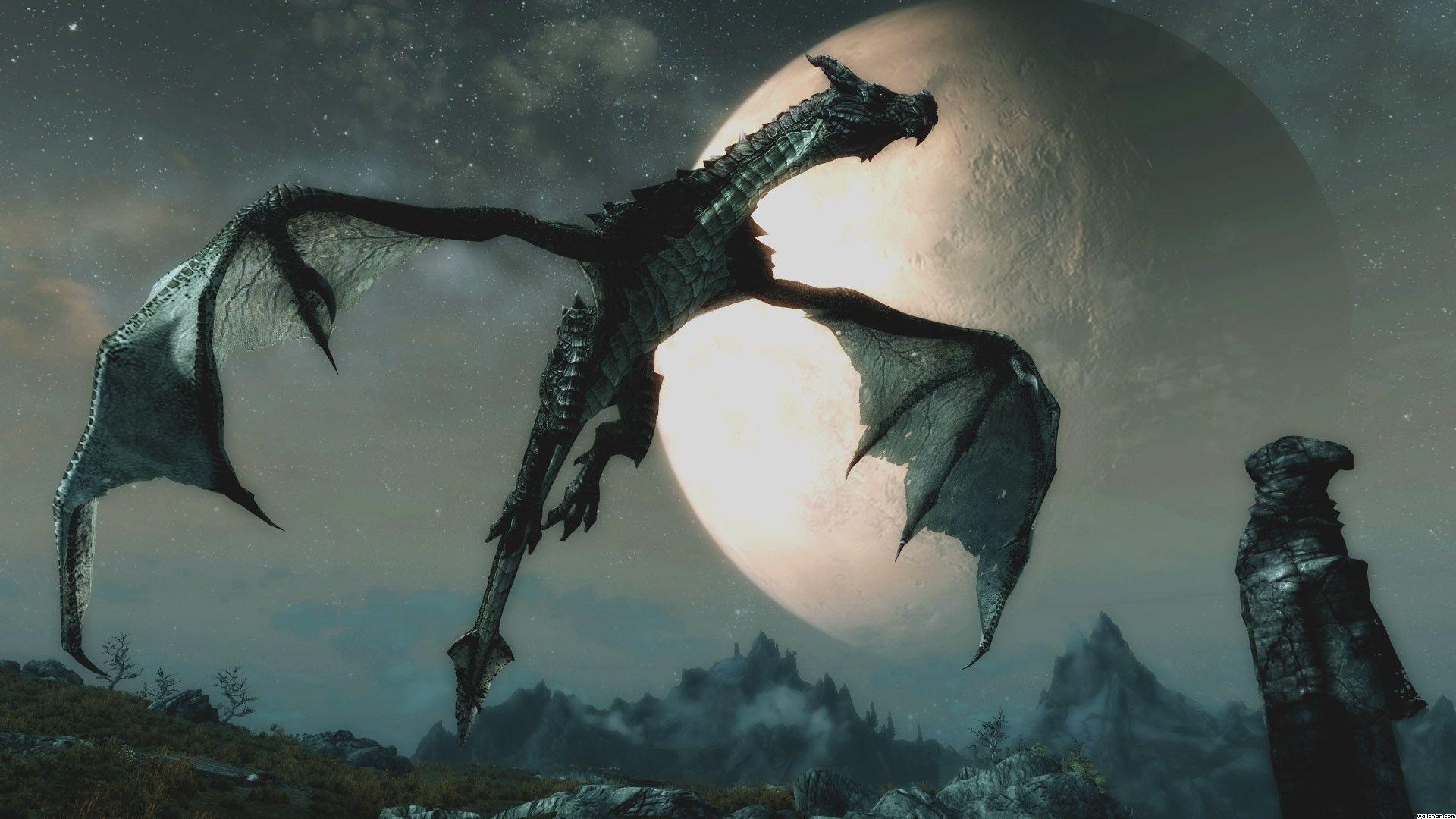 Skyrim Dragon Wallpapers Wallpaper Cave