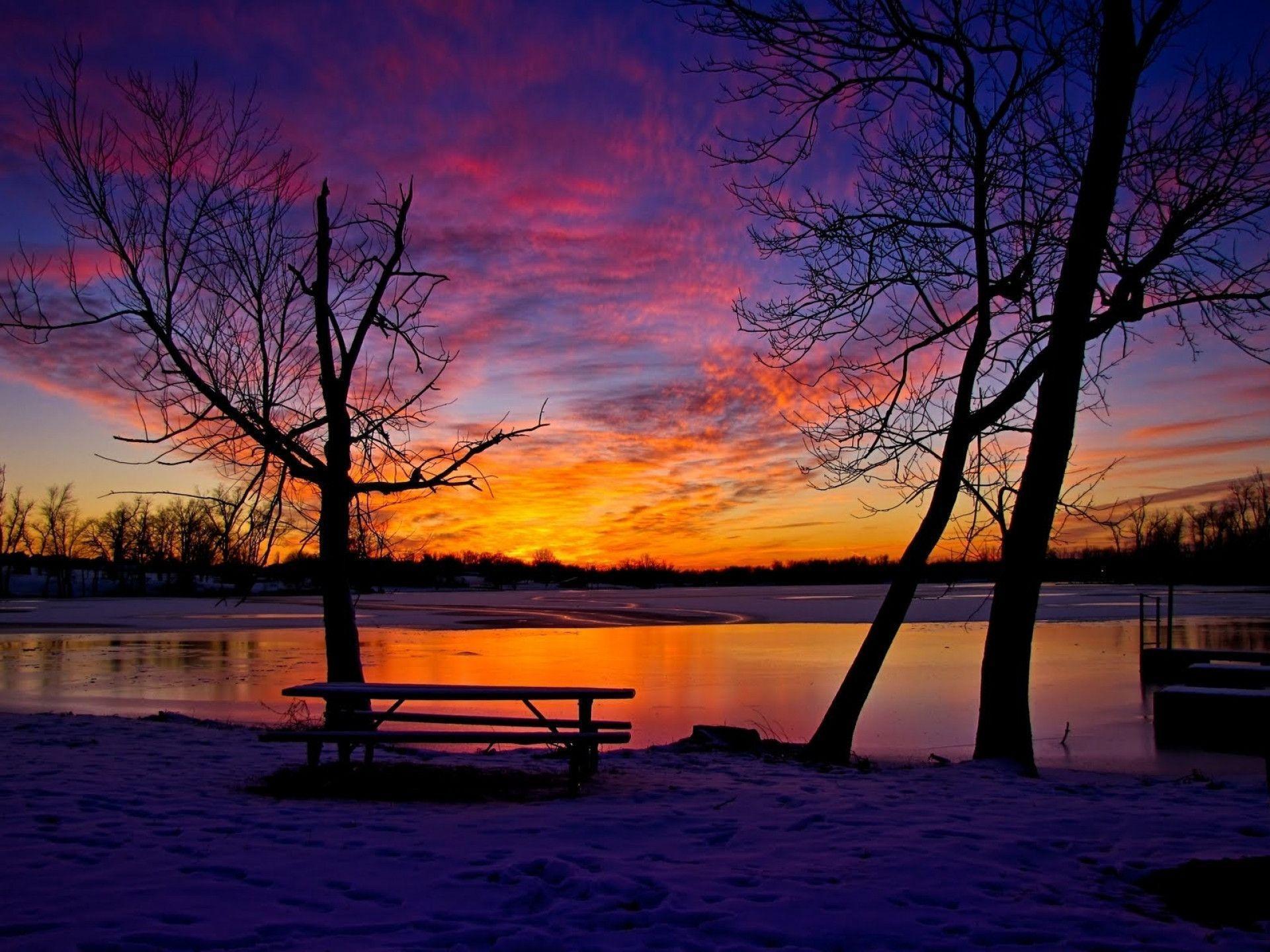 Winter Sunset Wallpapers Wallpaper Cave