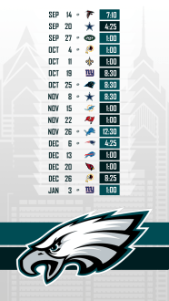 Printable Eagles Schedule