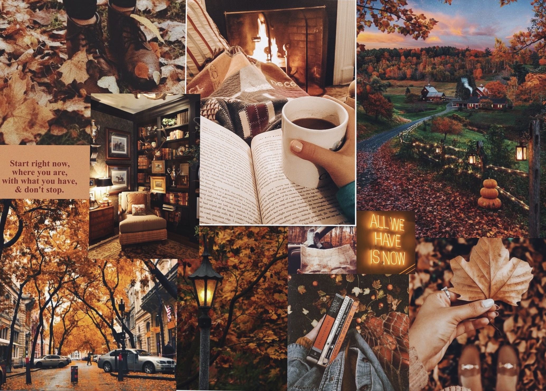 Aesthetic Autumn Collage Laptop Wallpapers Wallpaper Cave