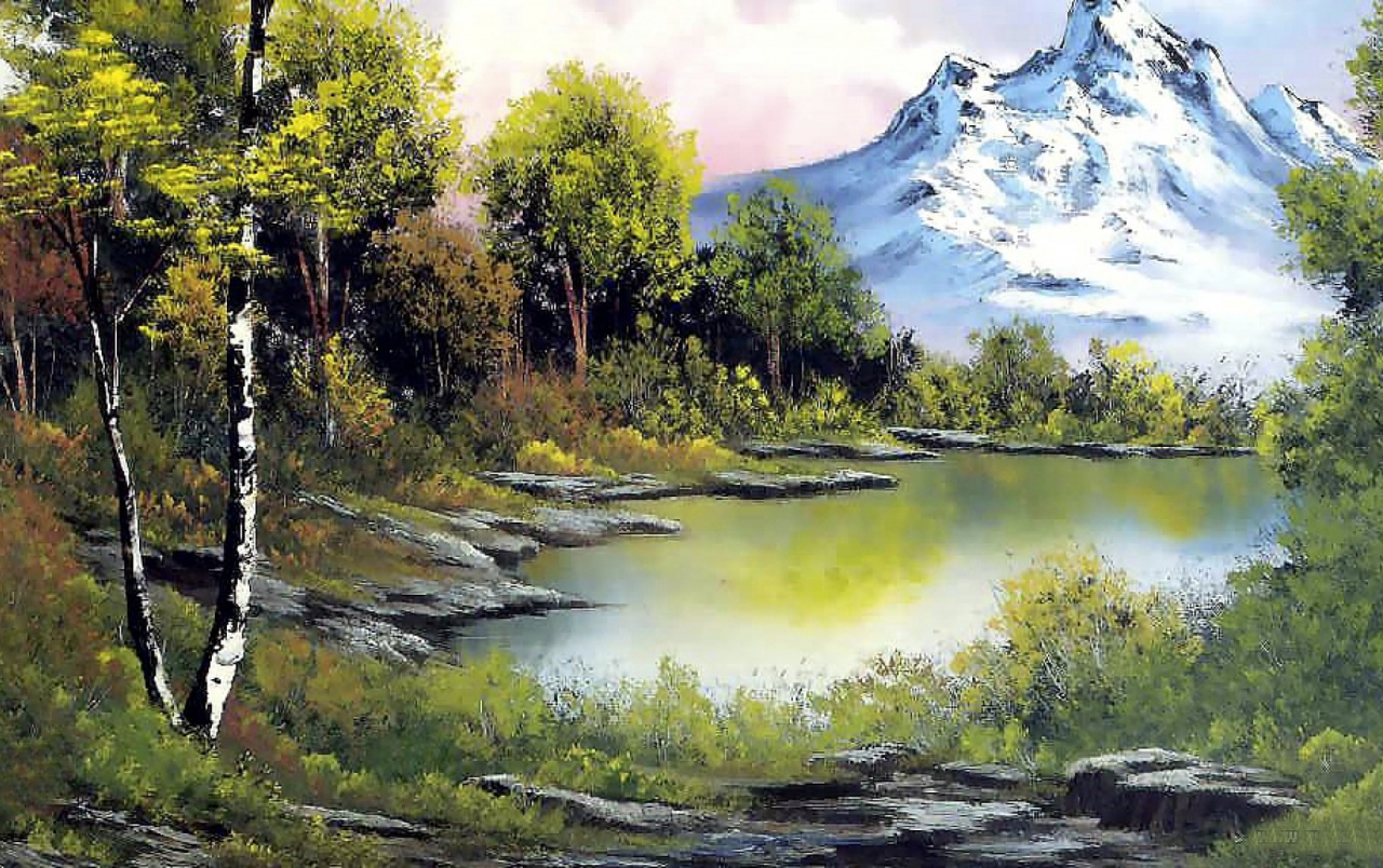 Mountain Painting Wallpapers Wallpaper Cave