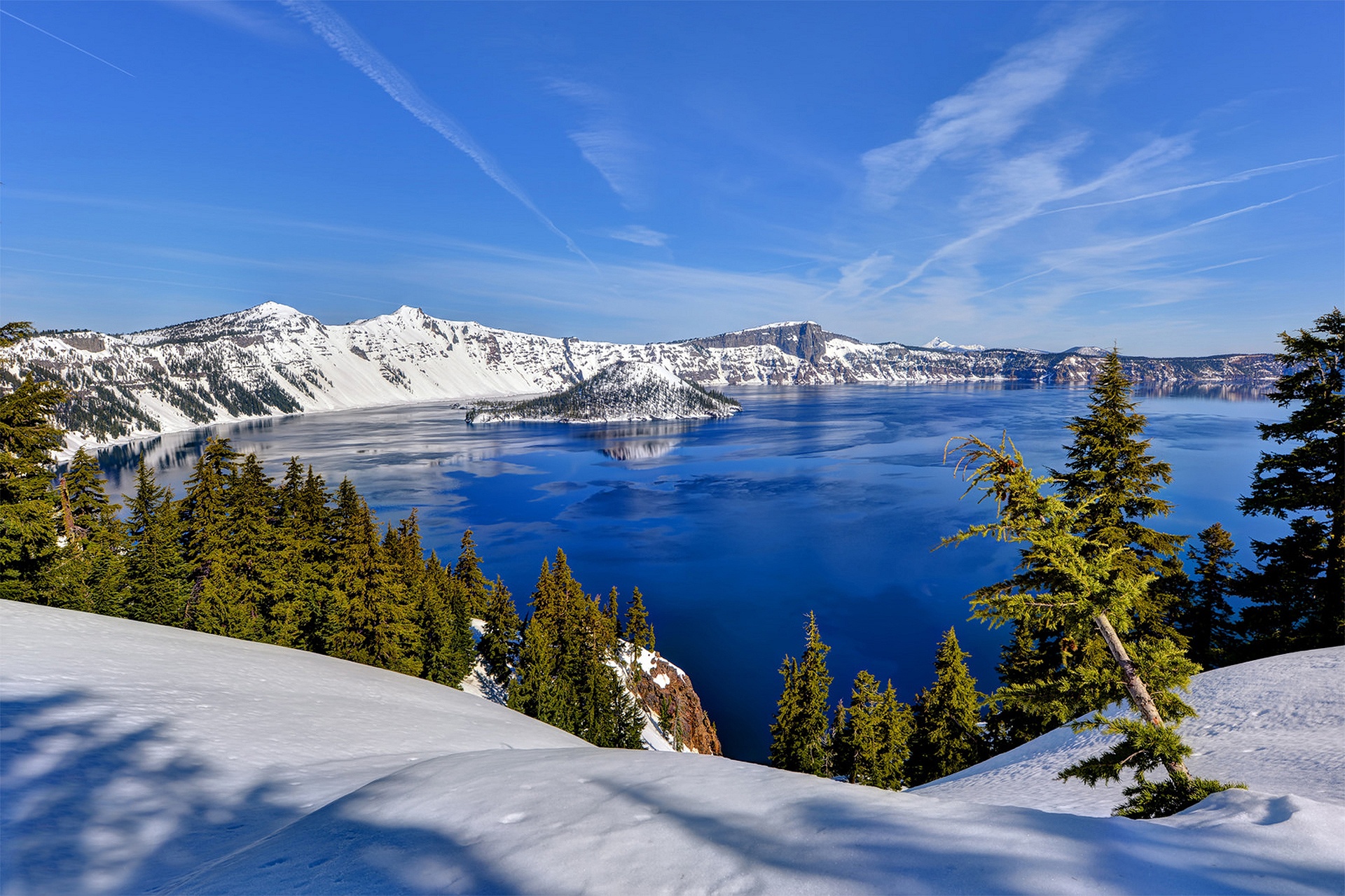 Crater Lake Winter Wallpapers Wallpaper Cave