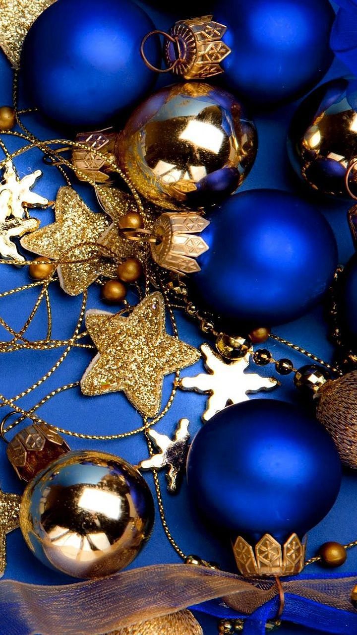 Gold Blue Christmas Wallpapers Wallpaper Cave