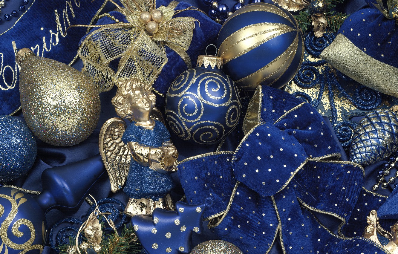 Blue Gold Christmas Wallpapers Wallpaper Cave