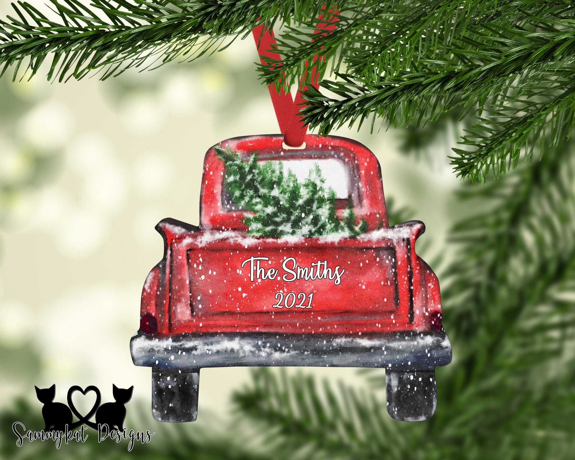 Red Truck Christmas Decoration Wallpapers Wallpaper Cave