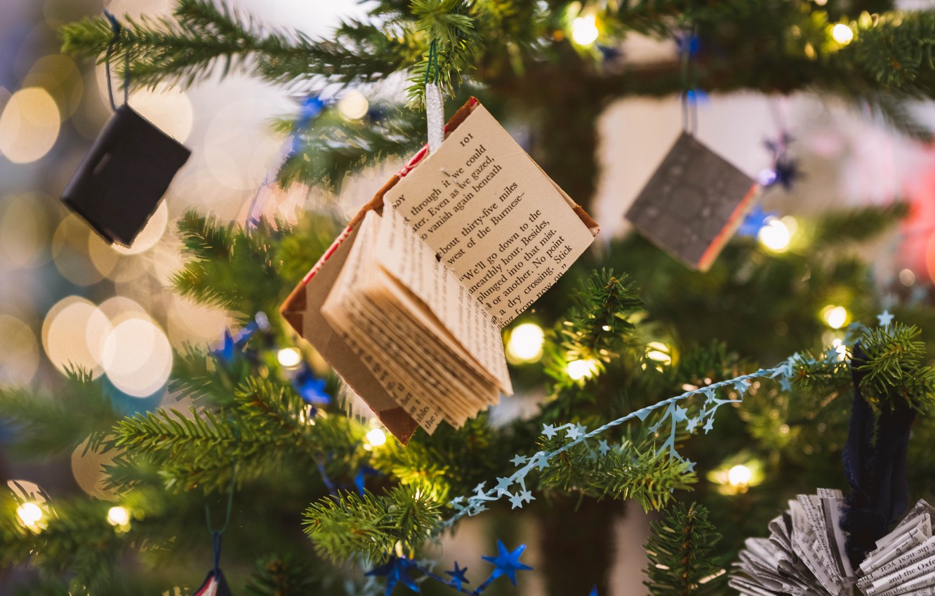Book Christmas Tree Wallpapers Wallpaper Cave