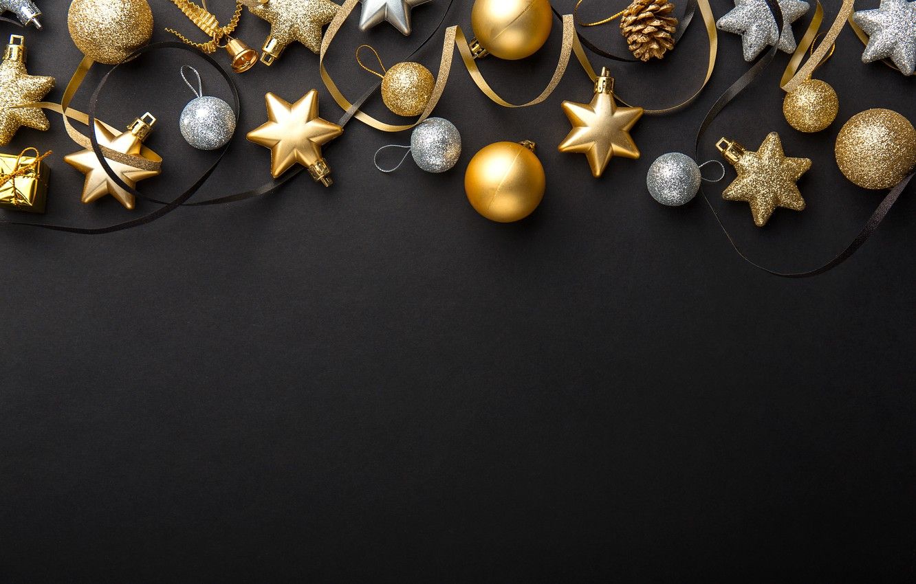 Christmas Black And Gold Wallpapers Wallpaper Cave