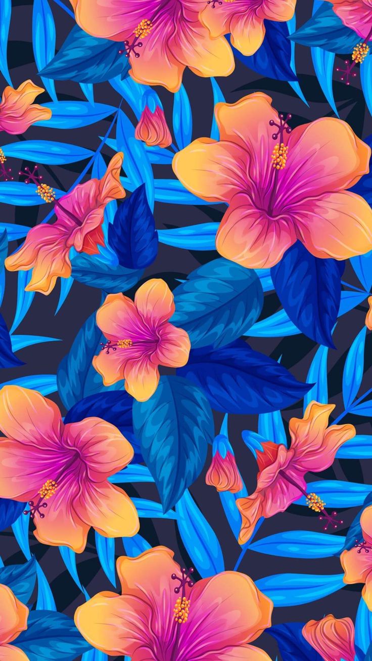 Colorful Flowers Art Wallpapers Wallpaper Cave