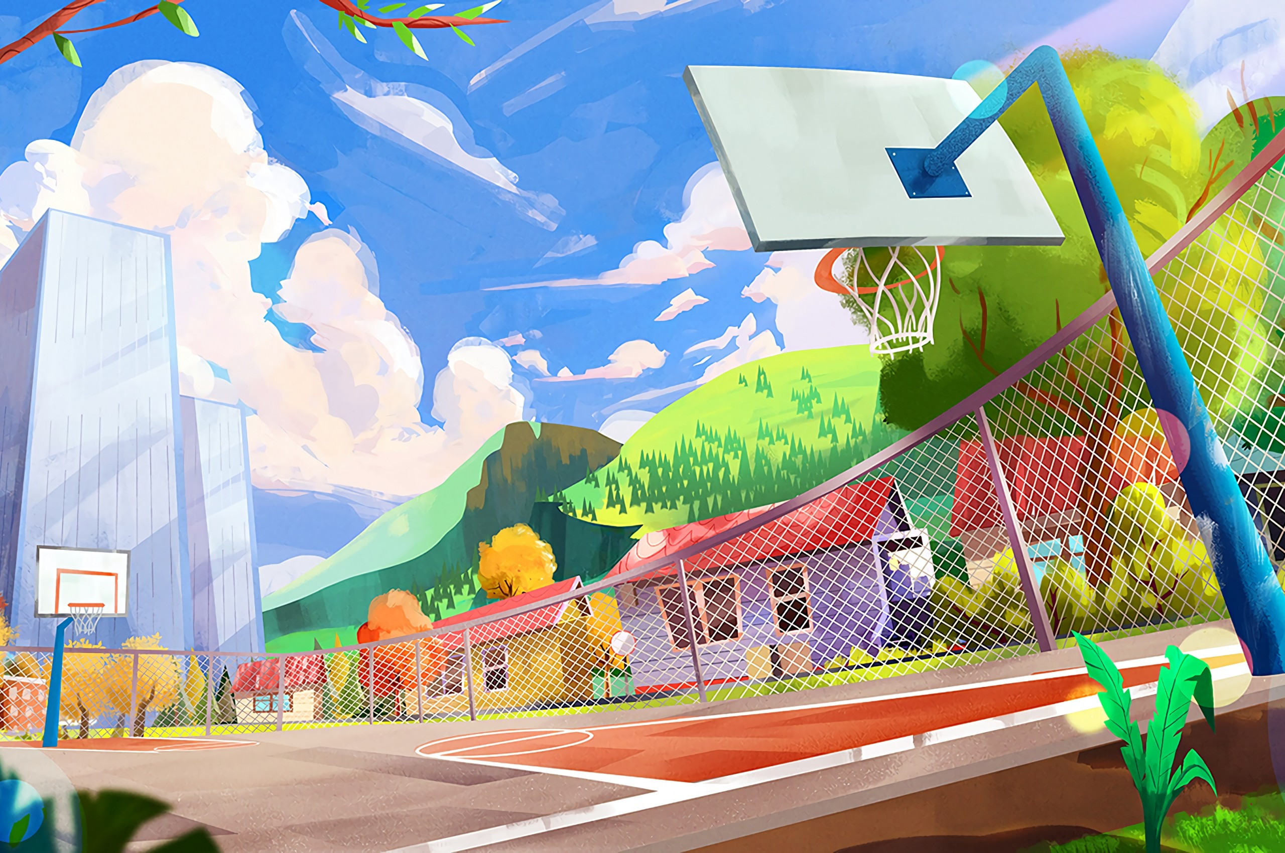 Basketball Court Anime Background