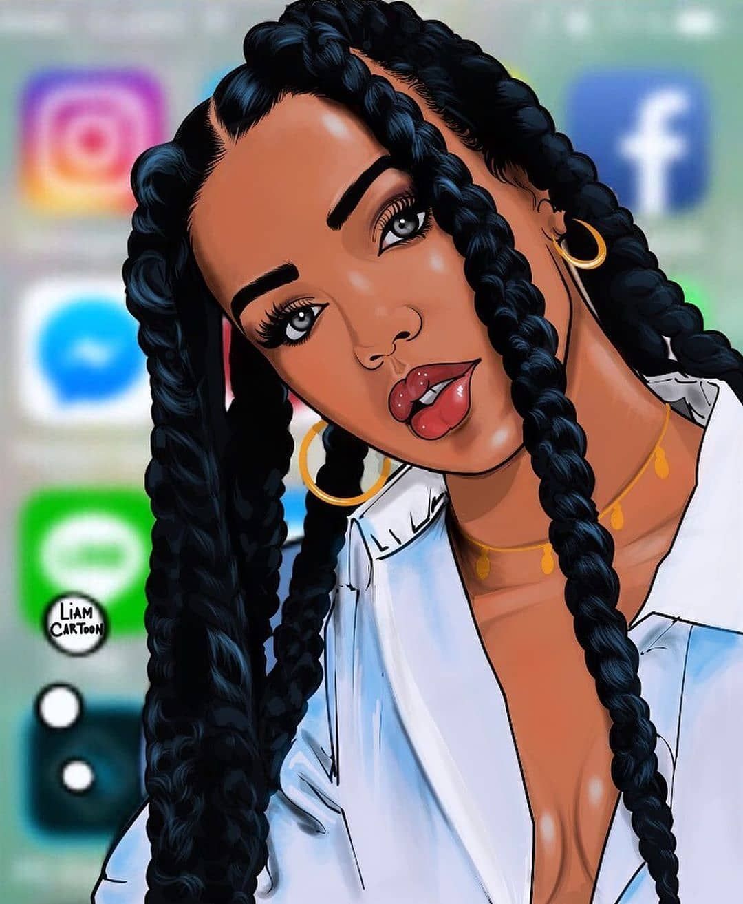 Pretty Black Girl Cartoon Wallpapers Wallpaper Cave