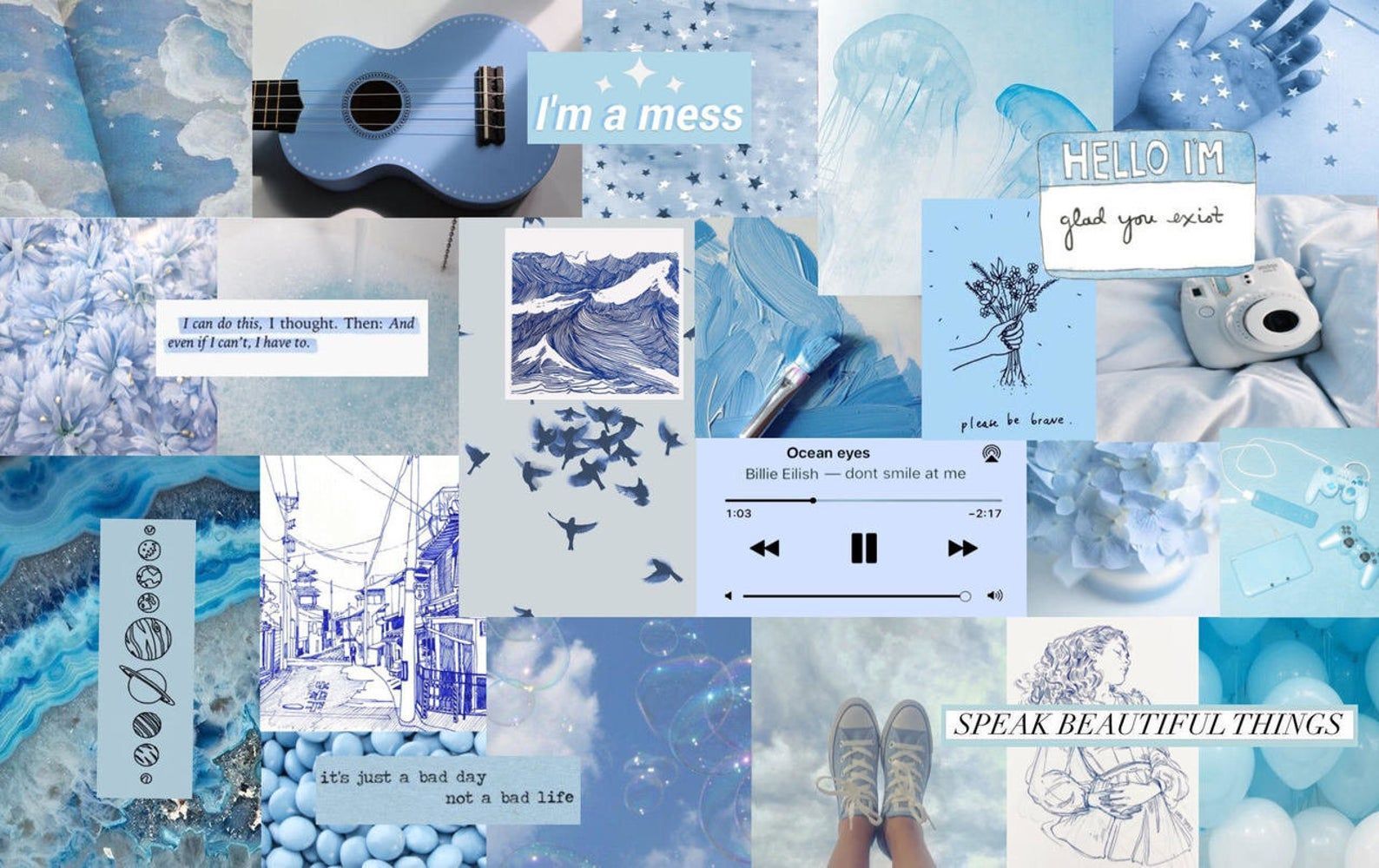 Baby Blue Collage Wallpapers Wallpaper Cave