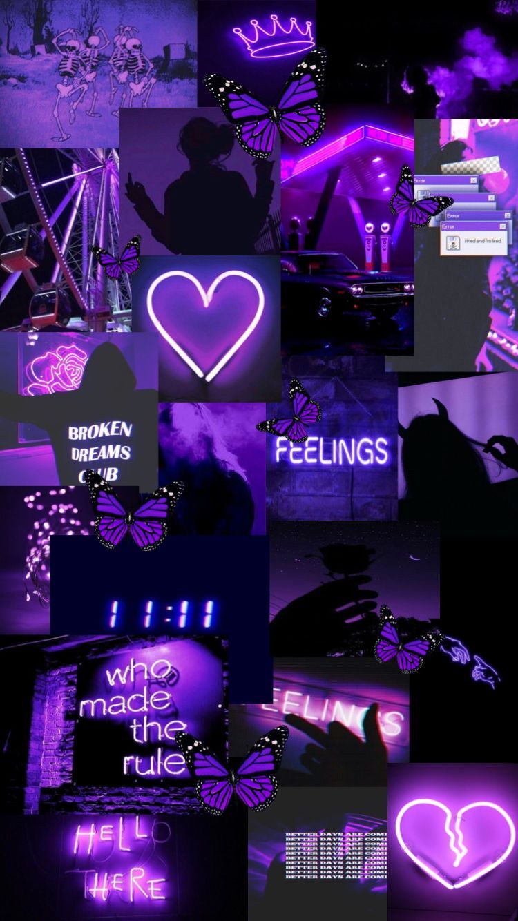 Purple Collage Aesthetic Wallpapers Wallpaper Cave