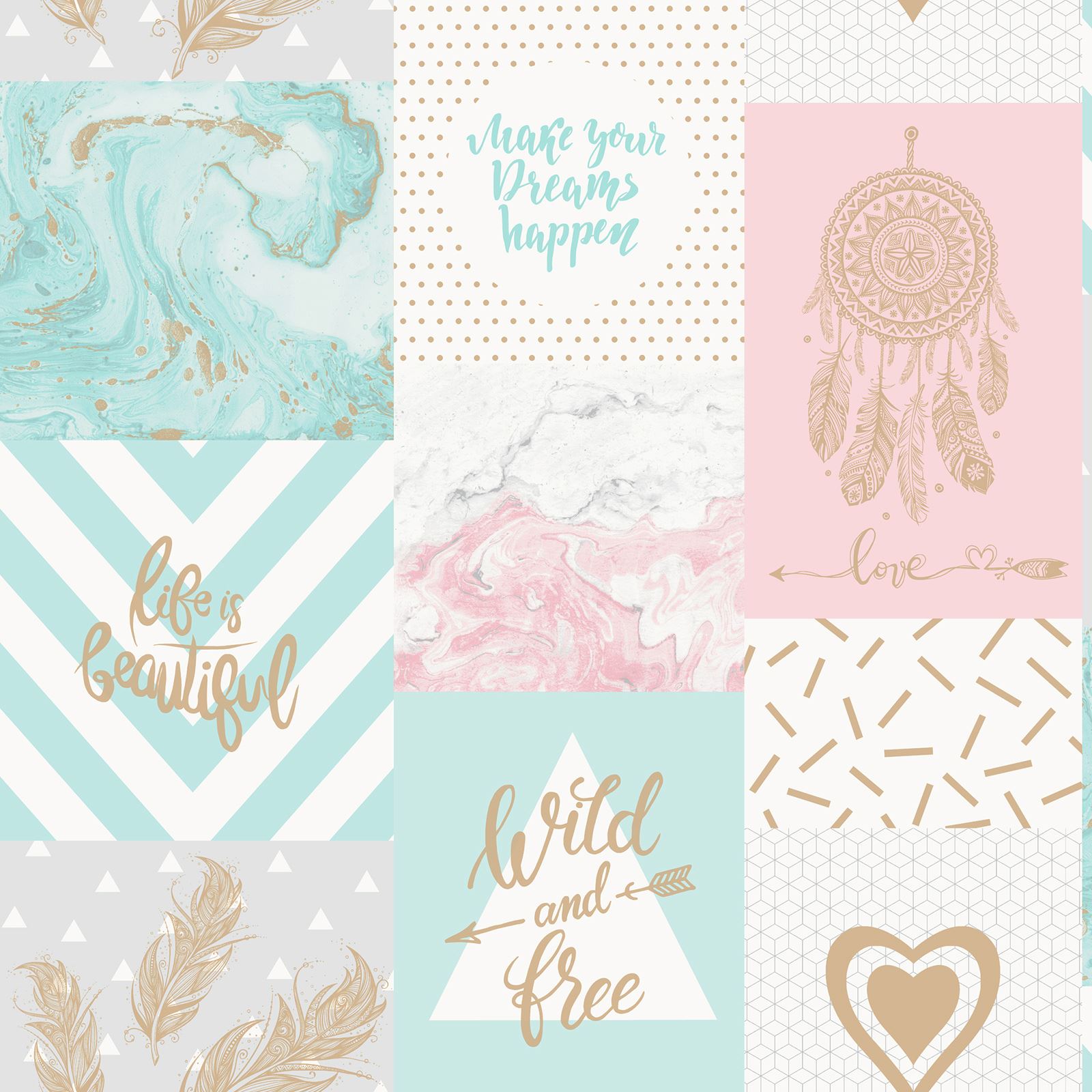 Rose Gold Collage Wallpapers Wallpaper Cave