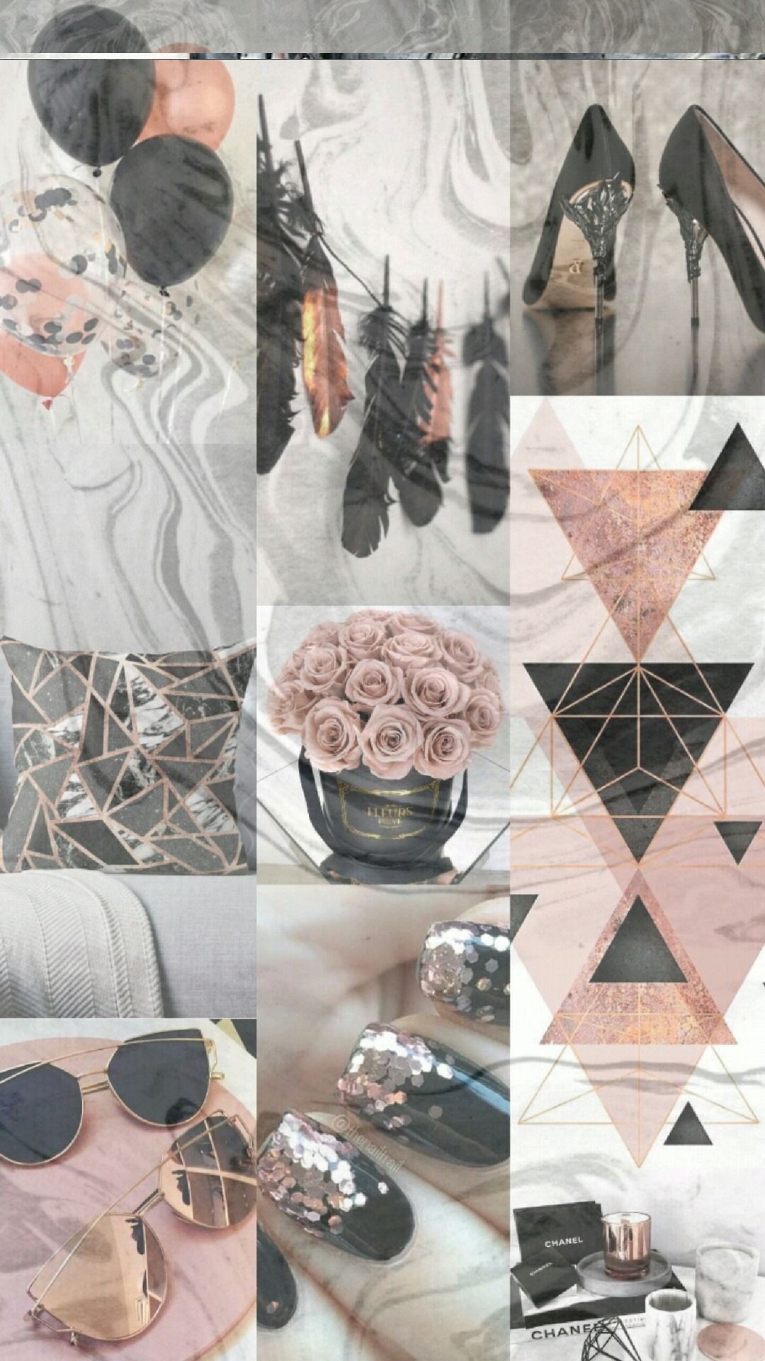 Rose Gold Collage Wallpapers Wallpaper Cave