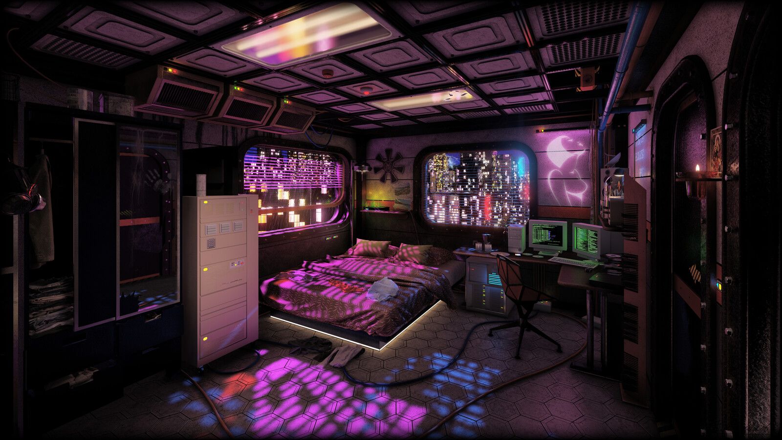 Cyberpunk Room Wallpapers Wallpaper Cave