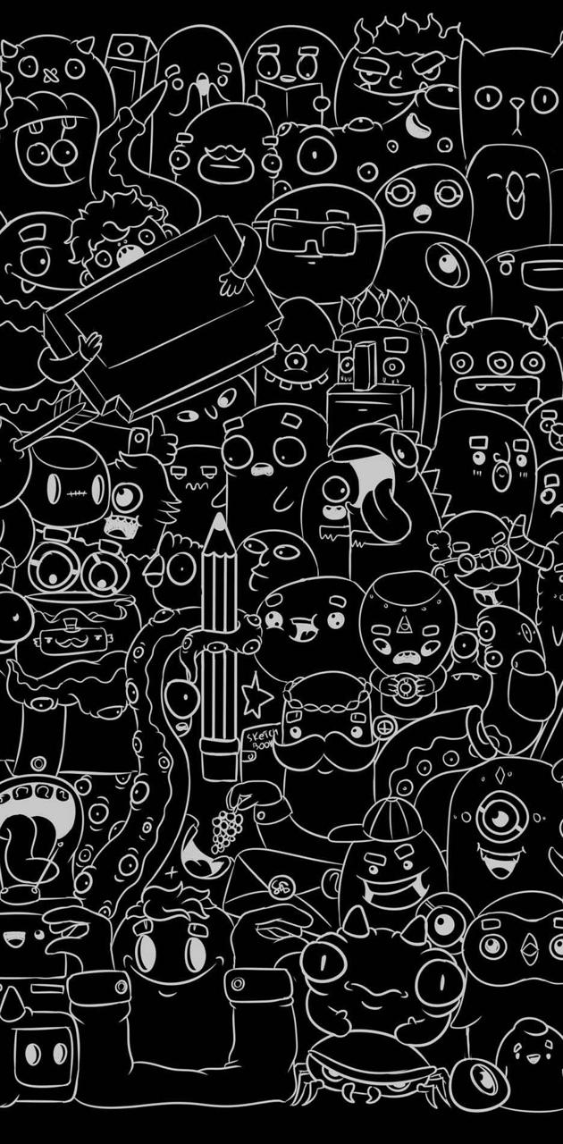 Black And White Doodle Wallpapers Wallpaper Cave