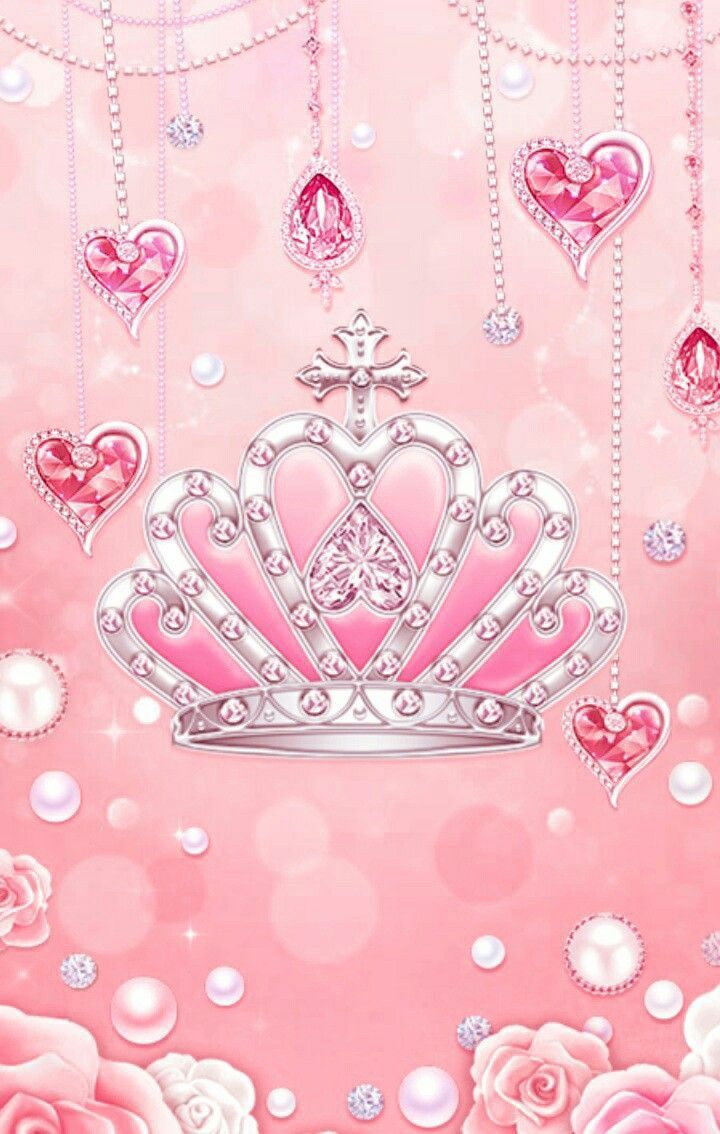 Pink Princess Crowns Wallpaper