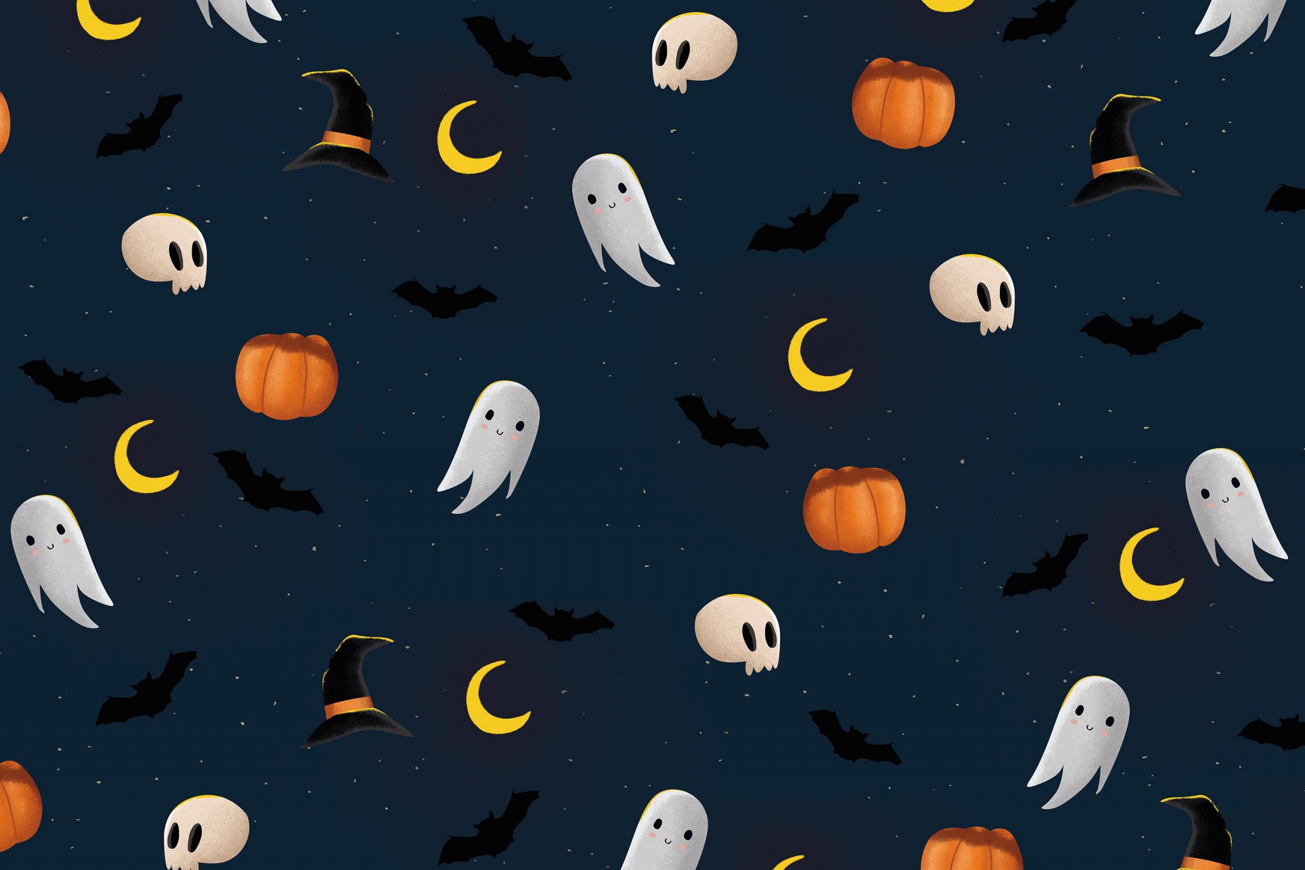 Blue Cute Halloween Wallpapers Wallpaper Cave