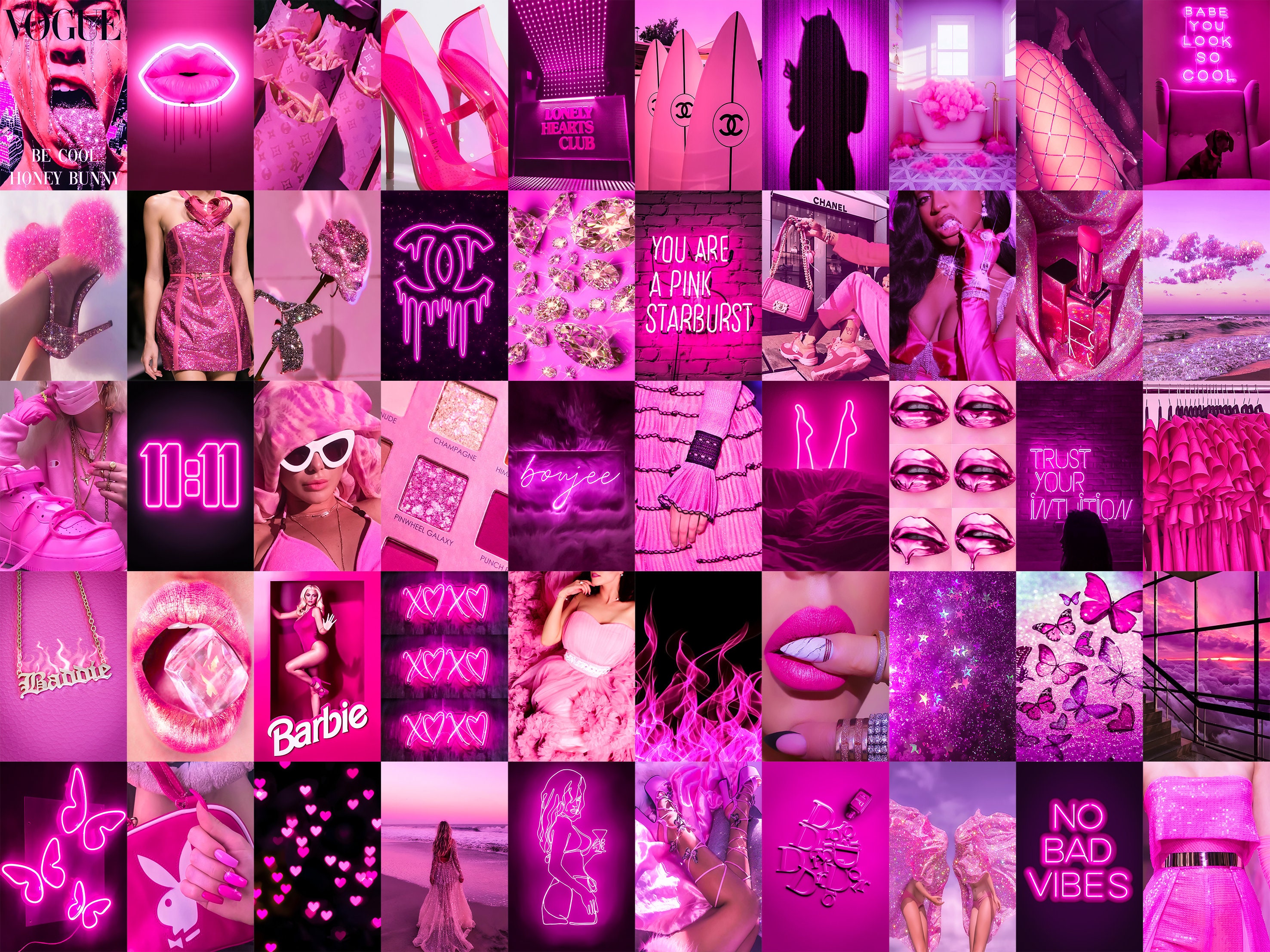 Pink Collage Neon Wallpapers Wallpaper Cave