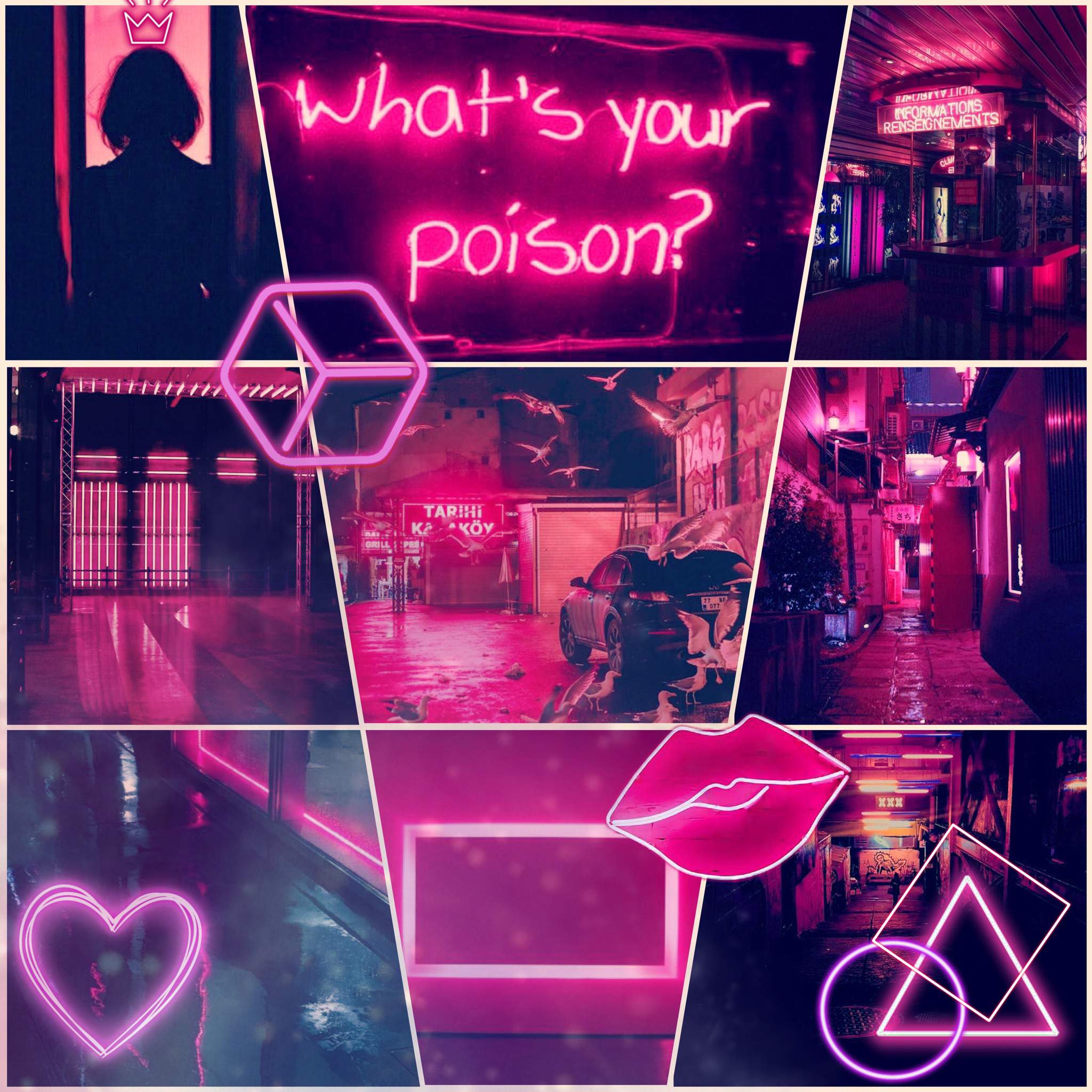 Pink Collage Neon Wallpapers Wallpaper Cave