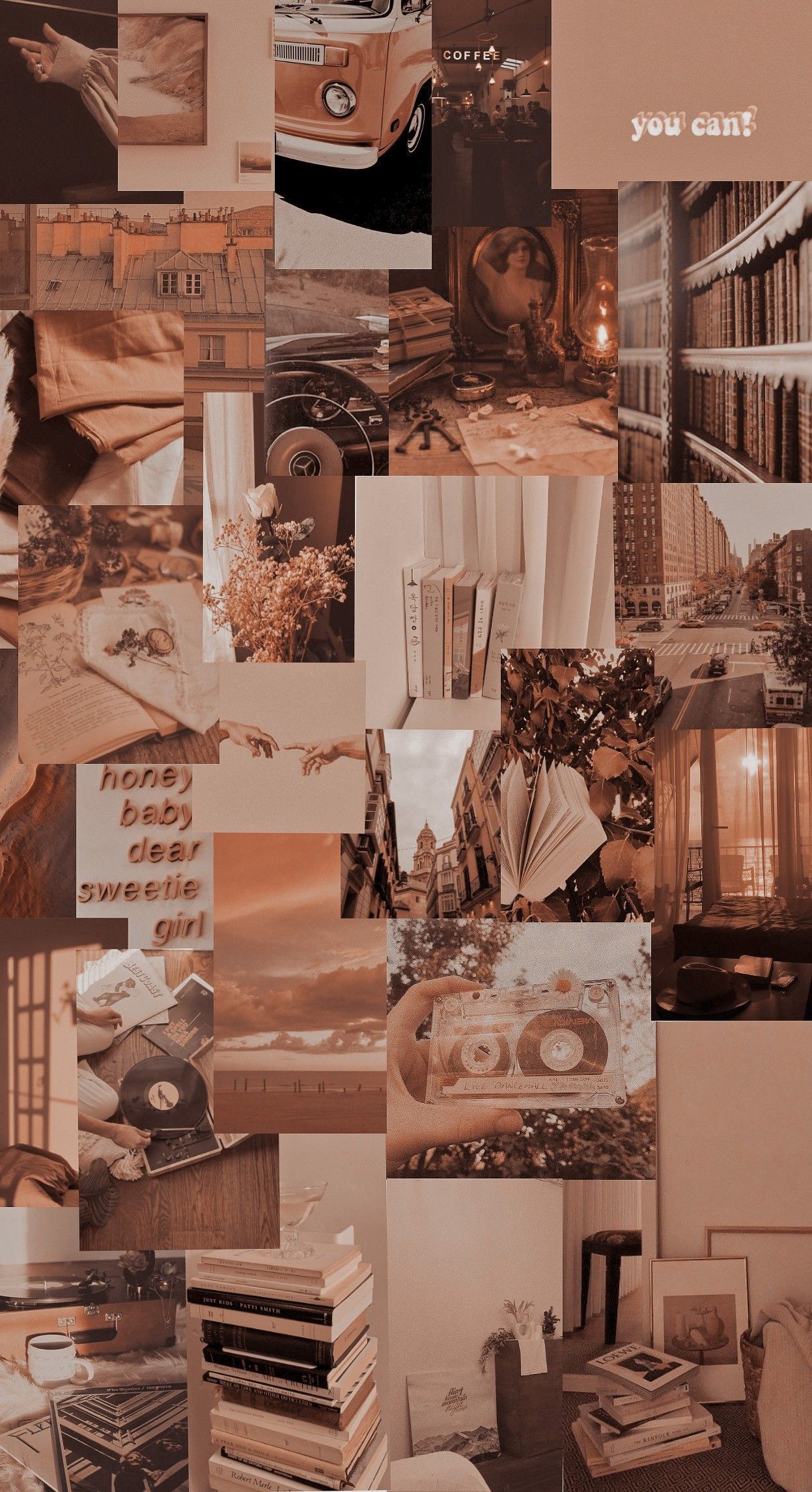 Brown Aesthetic Collage Wallpapers Wallpaper Cave