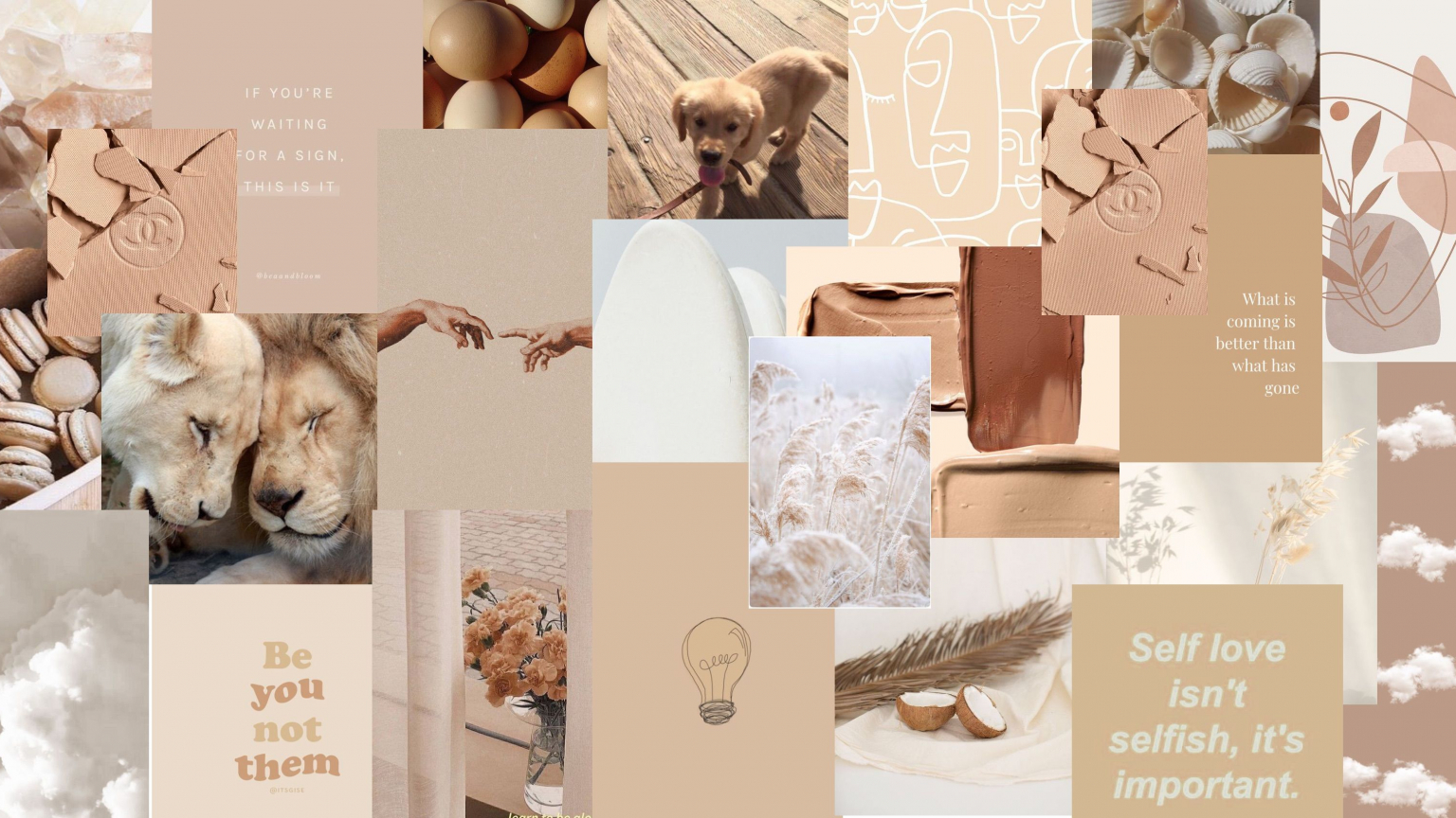 Brown Aesthetic Collage Wallpapers Wallpaper Cave