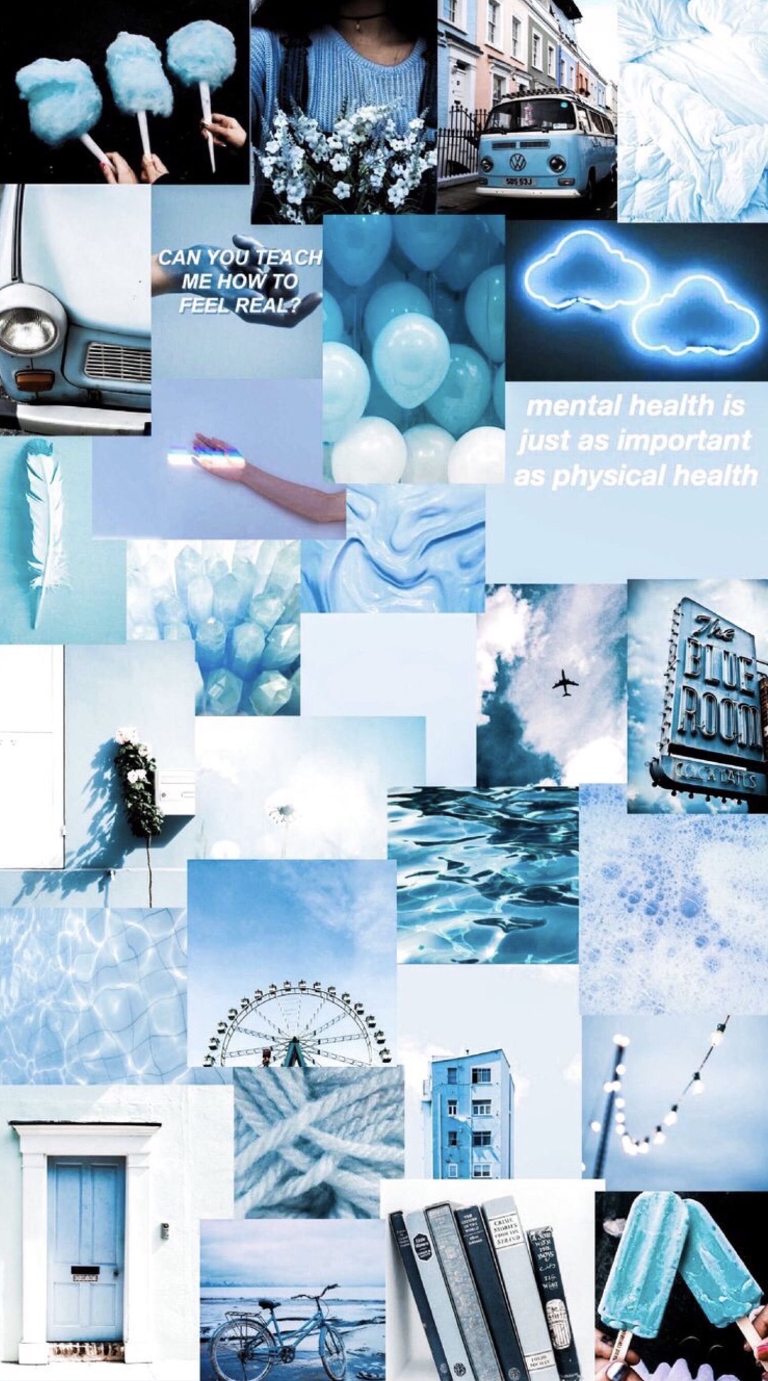 Baby Blue Collage Wallpapers Wallpaper Cave