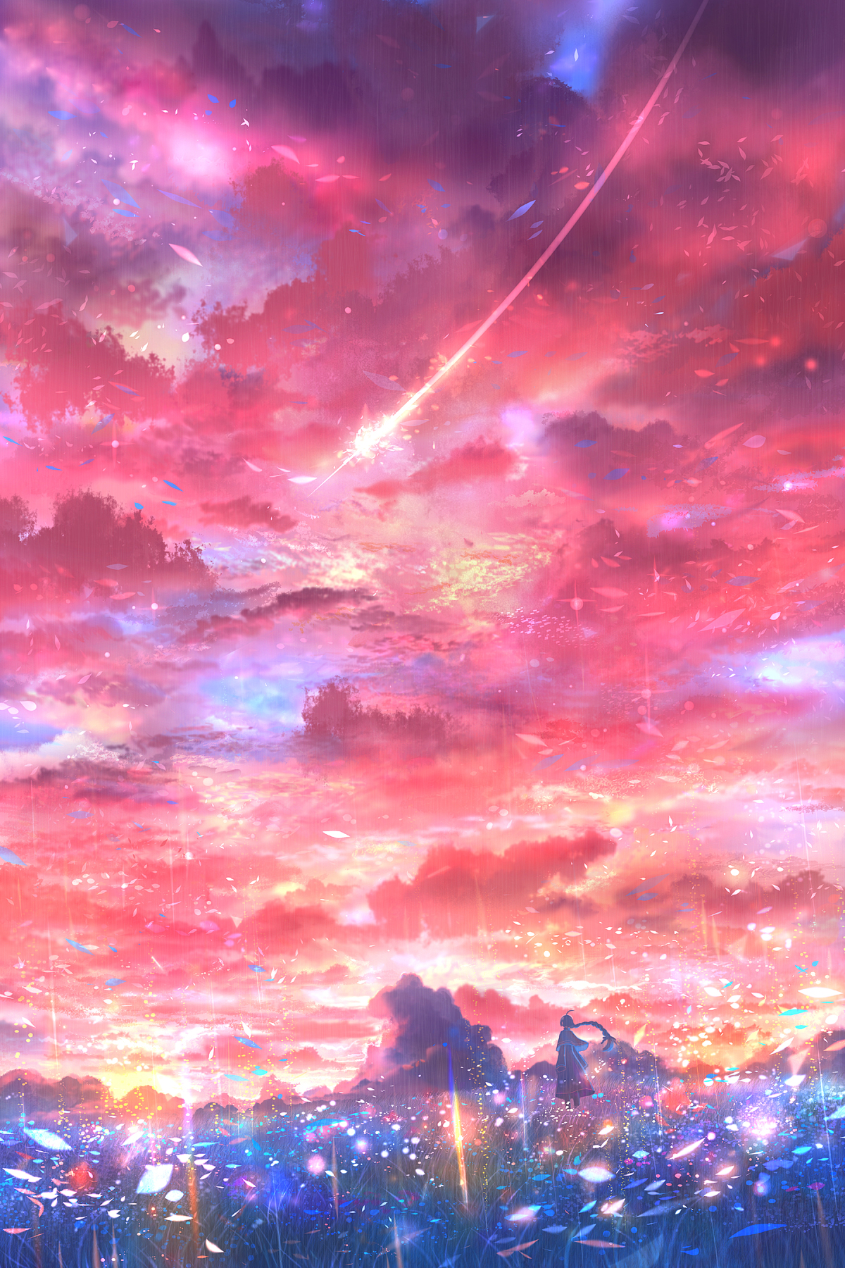 Pink Sky Anime Wallpapers Wallpaper Cave