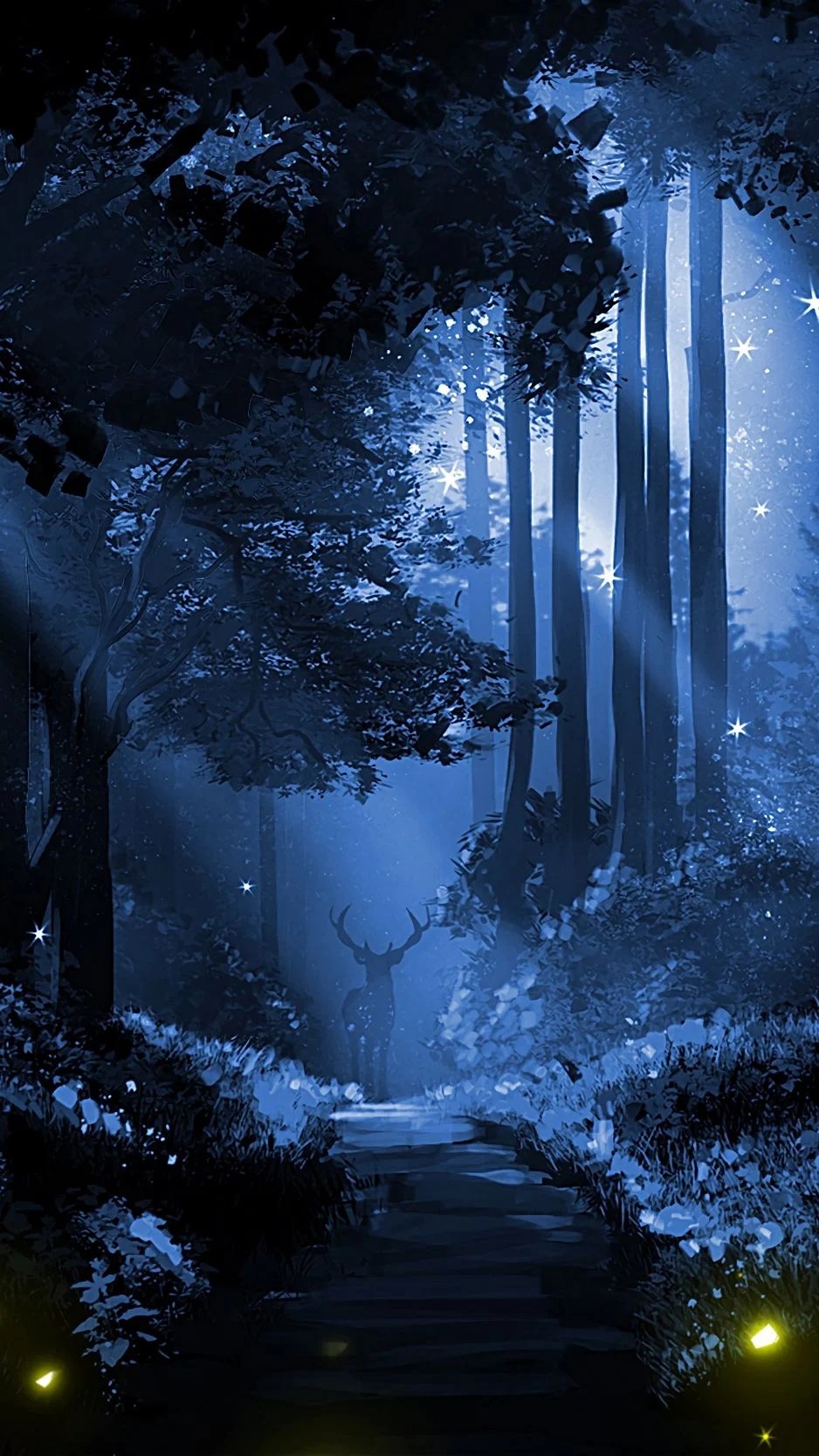 Forest Anime Night Wallpapers Wallpaper Cave