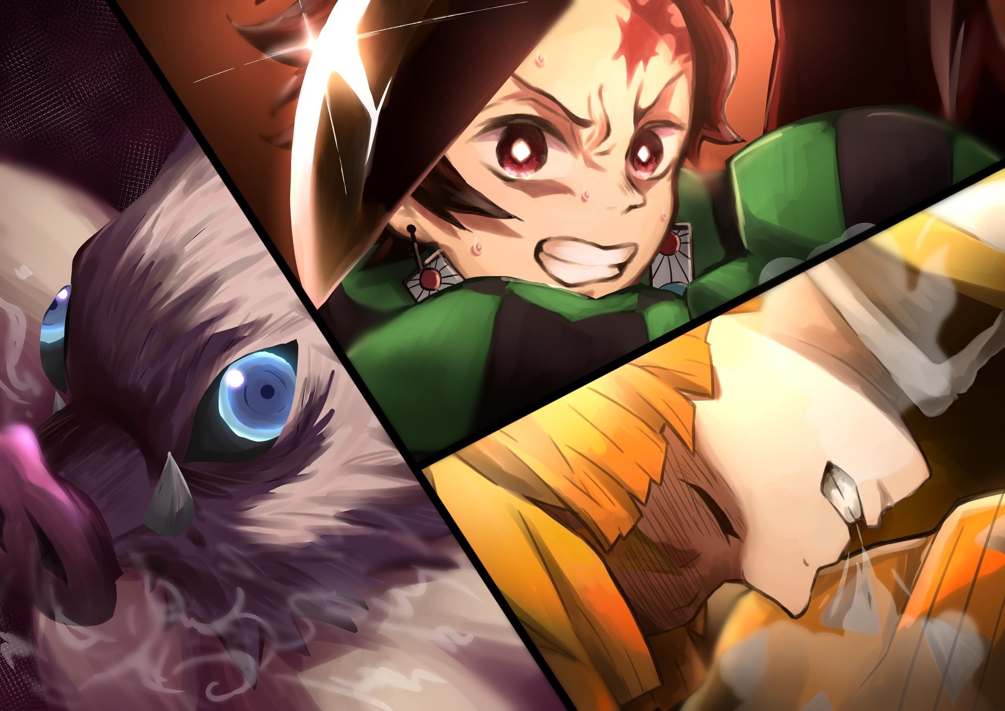 Demon Slayer Tanjiro, Zenitsu And Inosuke Wallpapers Wallpaper Cave