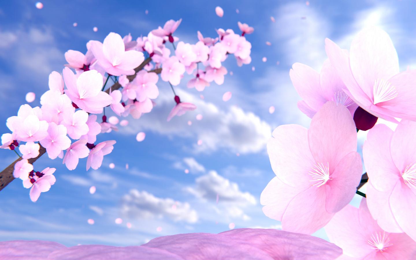 Pink Flower Anime Desktop Wallpapers Wallpaper Cave