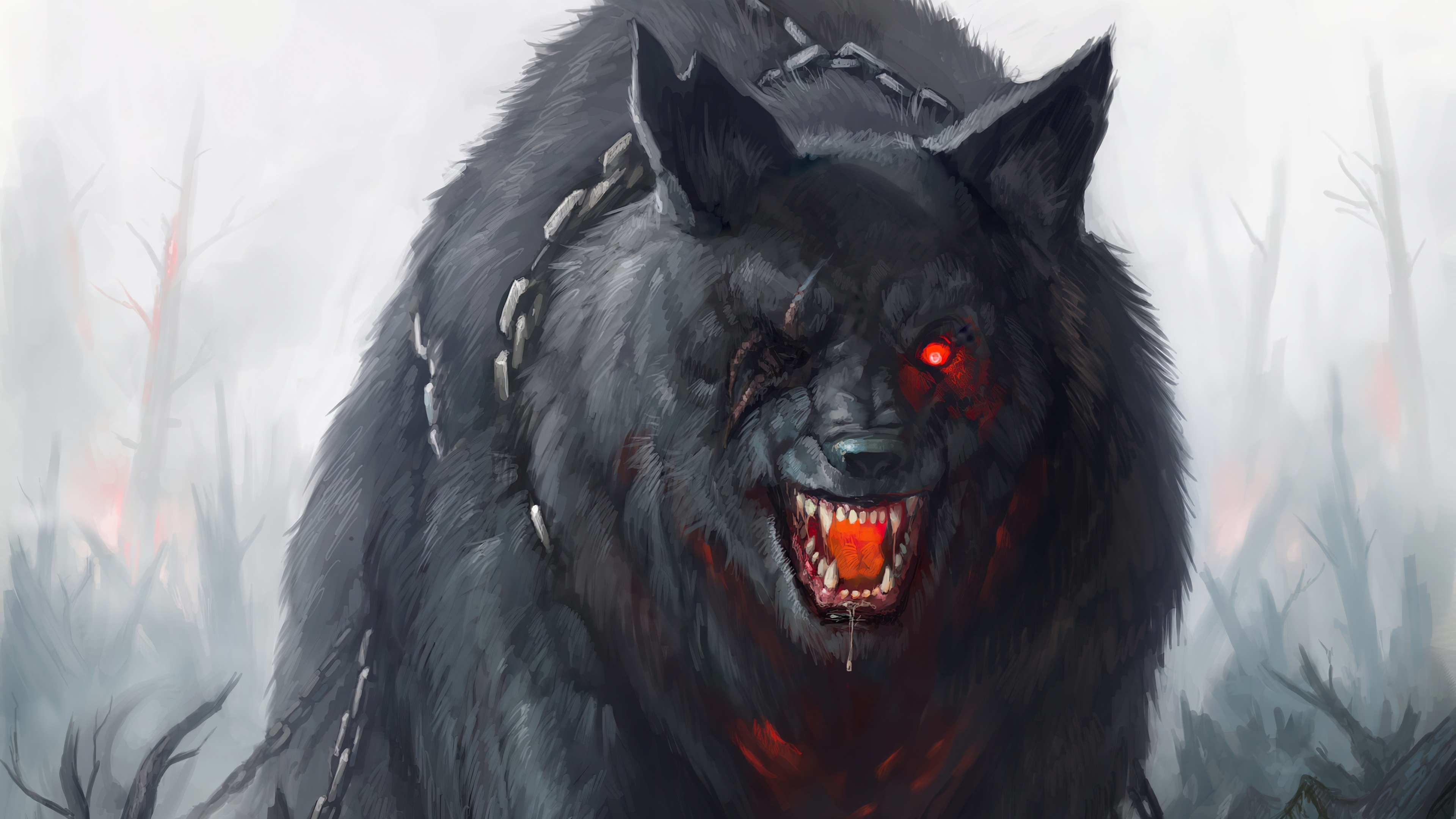 Red Eyed Wolf Wallpaper