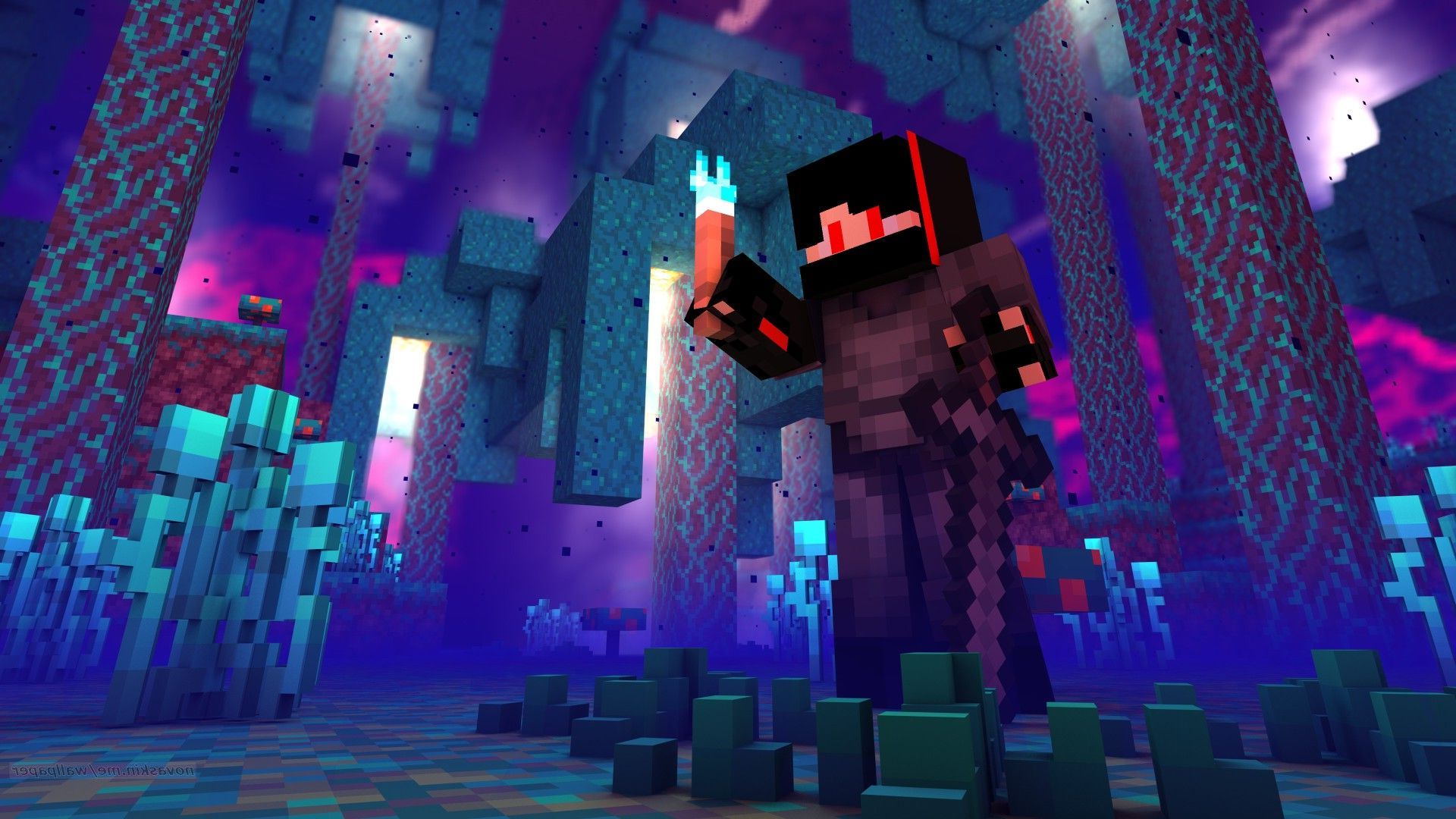 Aesthetic Minecraft Purple Background