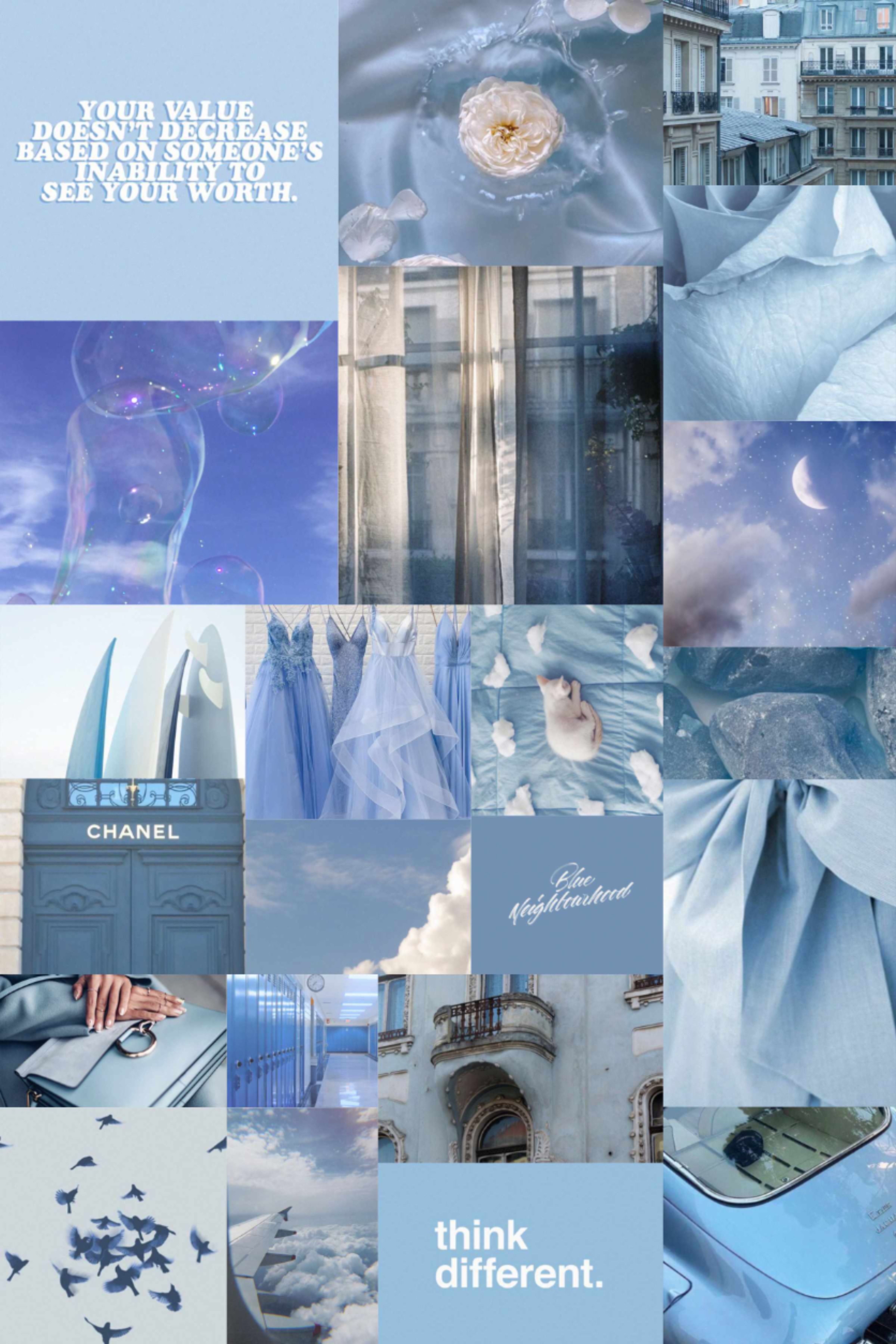 Baby Blue Collage Wallpapers Wallpaper Cave