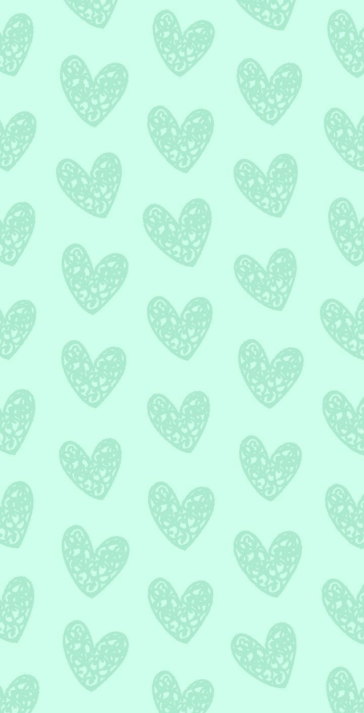 Mint Green Aesthetic Heart Wallpapers Wallpaper Cave