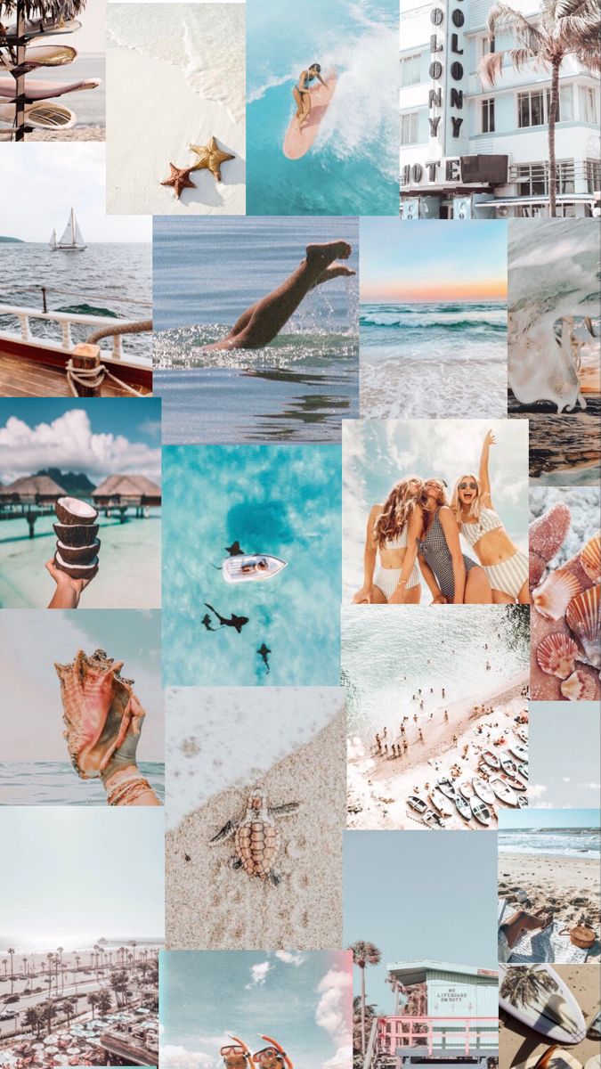 Beach Summer Collage Wallpapers Wallpaper Cave