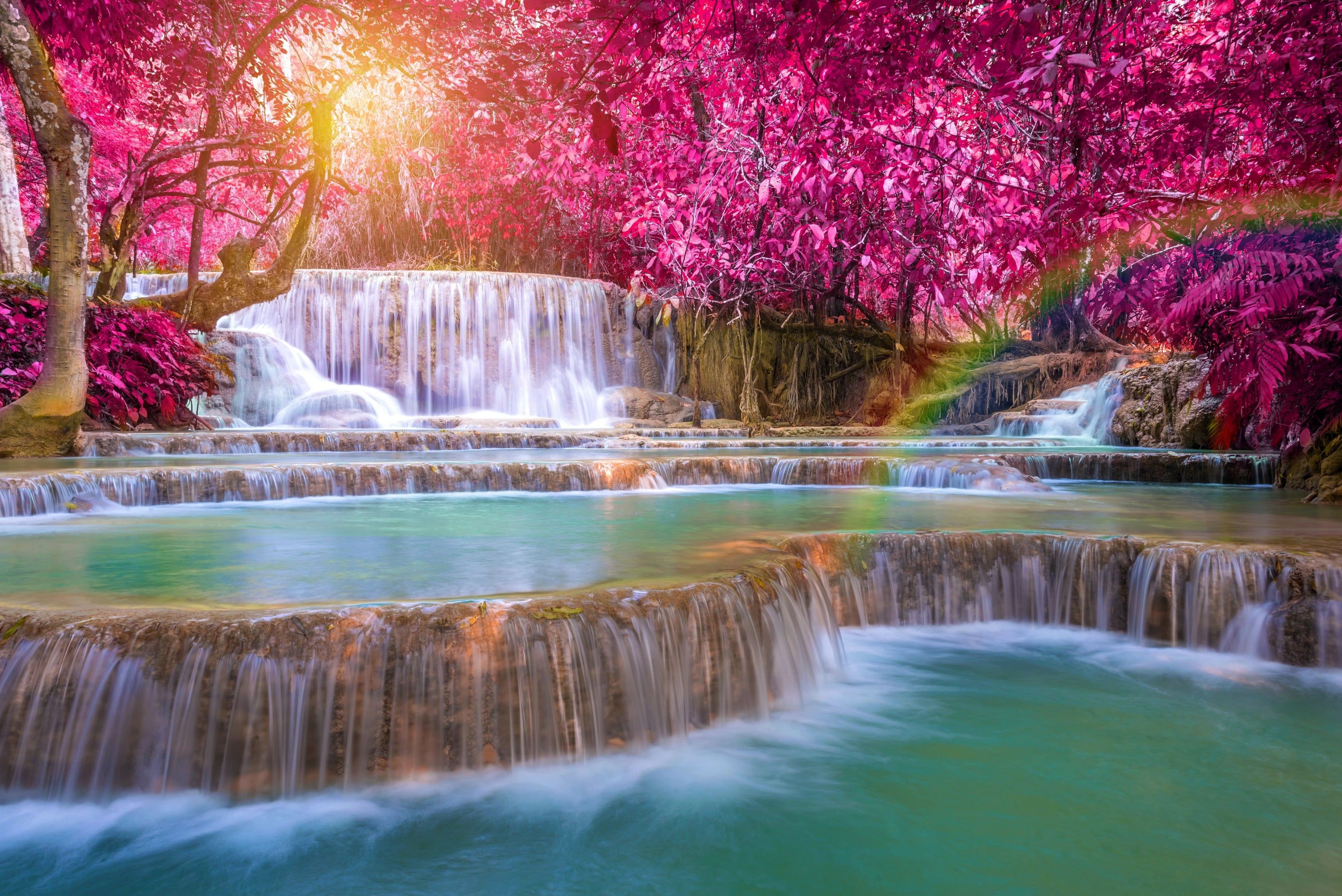 Pink Waterfall Wallpapers Wallpaper Cave